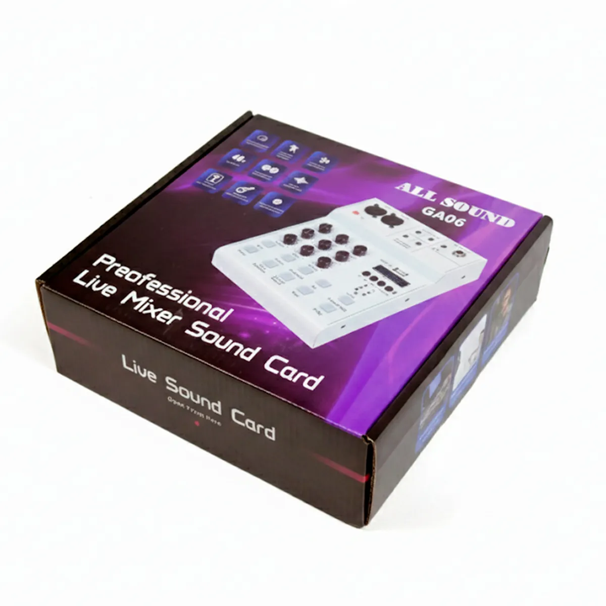 ALL SOUND - Consola Mixer de 2 canales para Transmisiones Tiktok, efectos - All Sound GA06