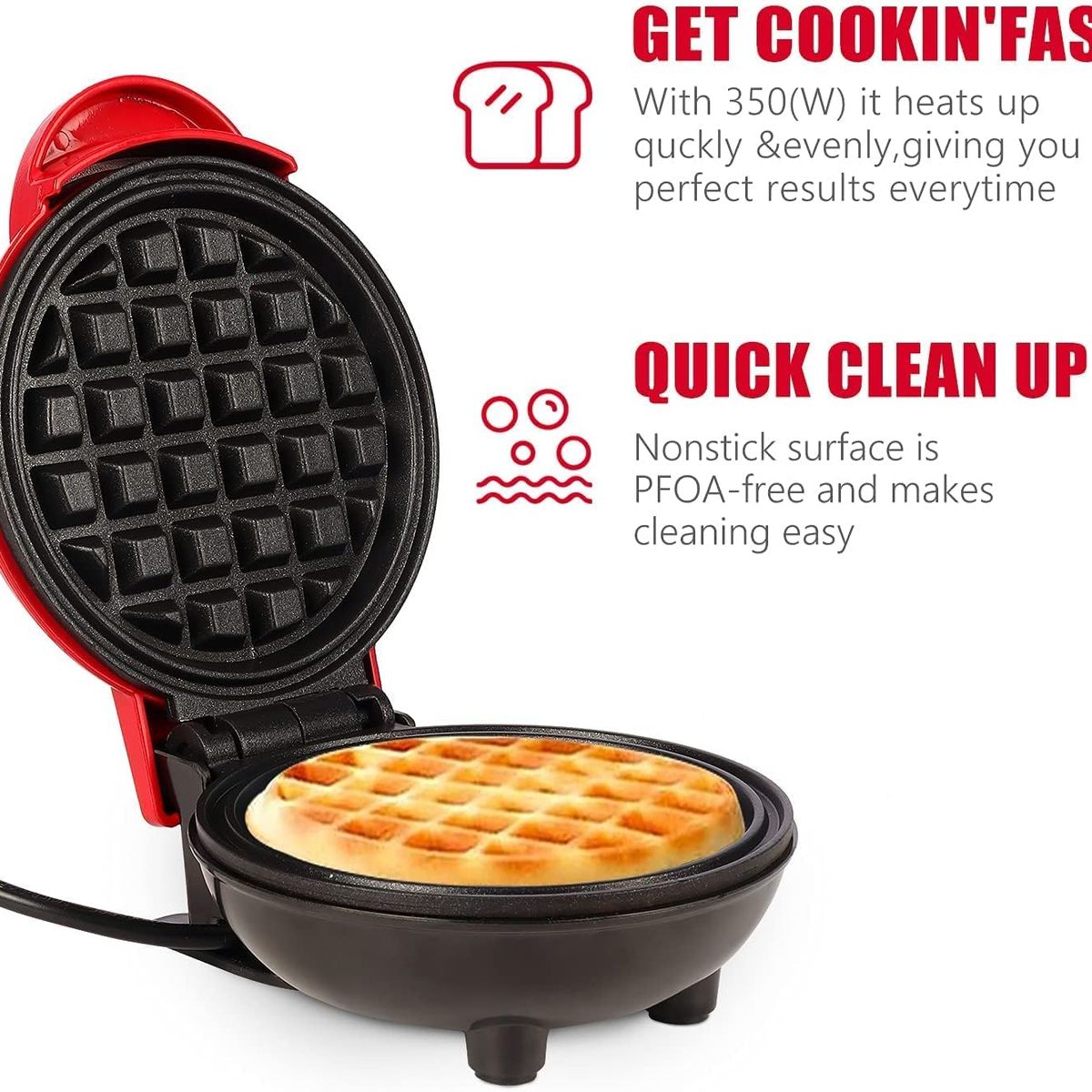 GENERICO - Mini Wafflera Antiadherente Eléctrica Color Aleatorio