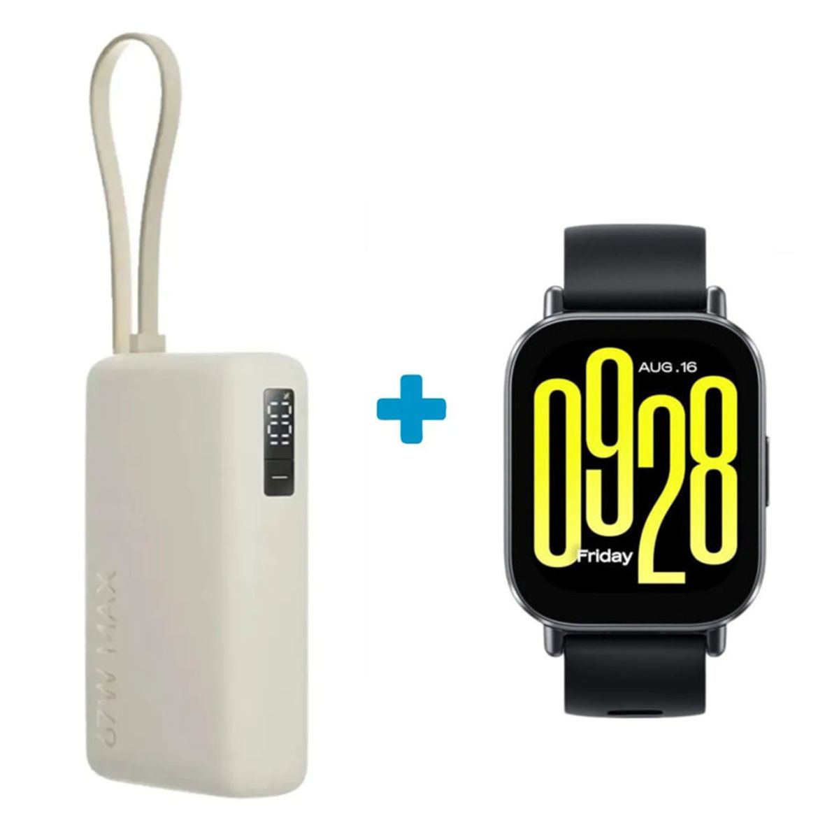 XIAOMI - Reloj Xiaomi Redmi Watch 5 Active Negro + Power Bank 67W 10000mah Beige