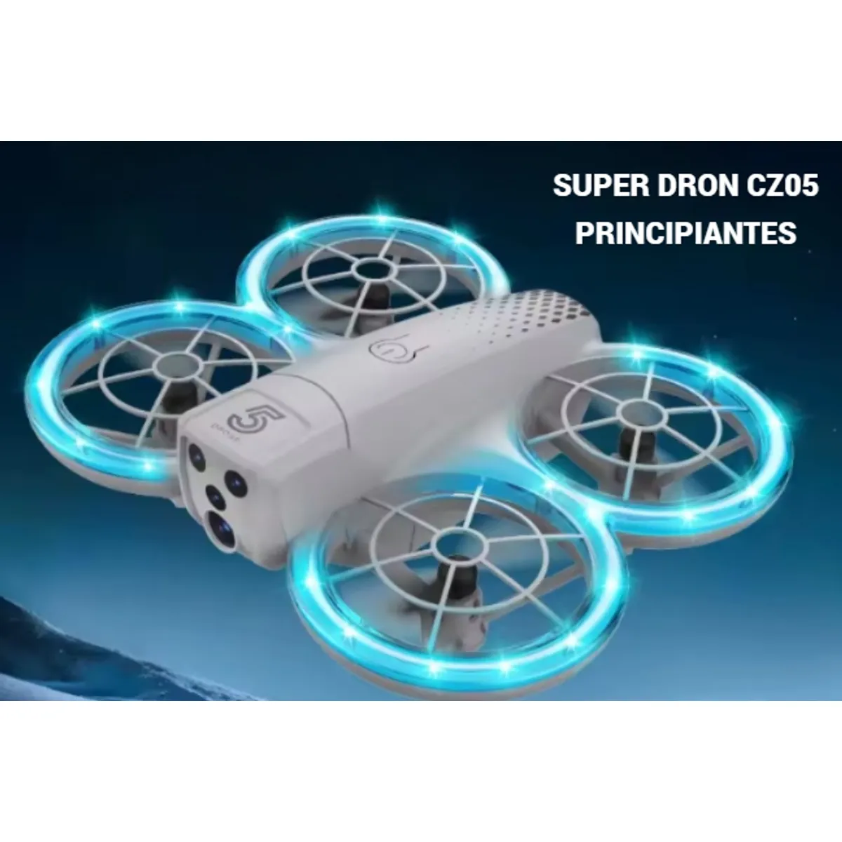 GENERICO - DRON CZ05 VERSIÓN PRINCIPIANTES CON LUCES LED CONTROL REMOTO Y ACCESORIOS COLOR BLANCO