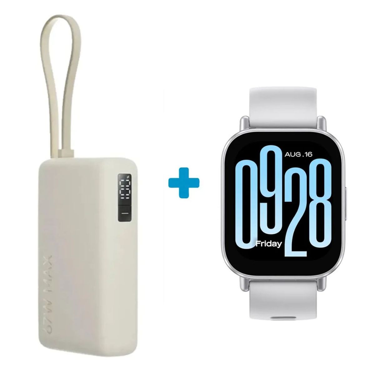 XIAOMI - Reloj Xiaomi Redmi Watch 5 Active Gris + Power Bank 67W 10000mah Beige