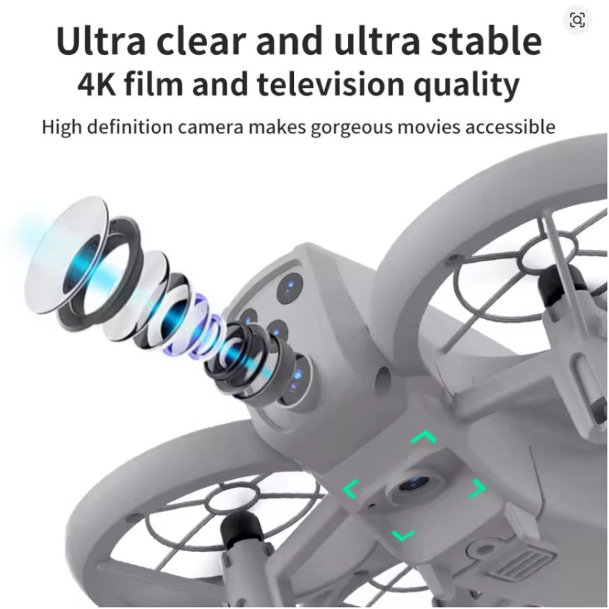 GENERICO - Mini Dron CZ05 con Camara Color Gris Luces LED