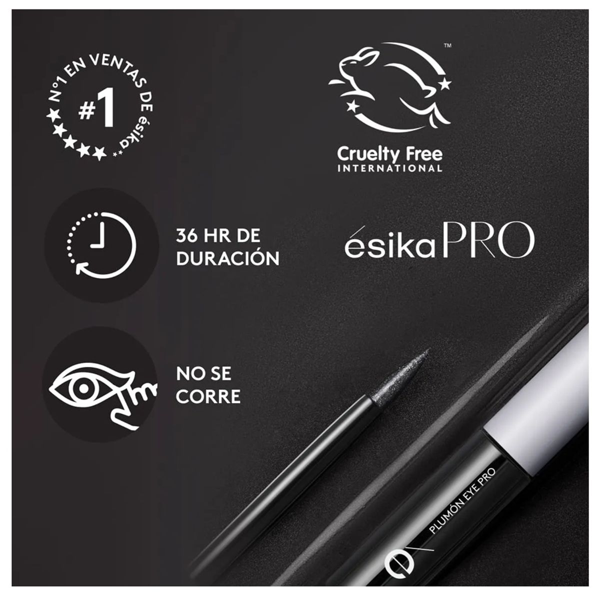 ESIKA - Pack x 2 Delineadores de Ojos Punta Pincel EYE PRO Esika Negro Extremo