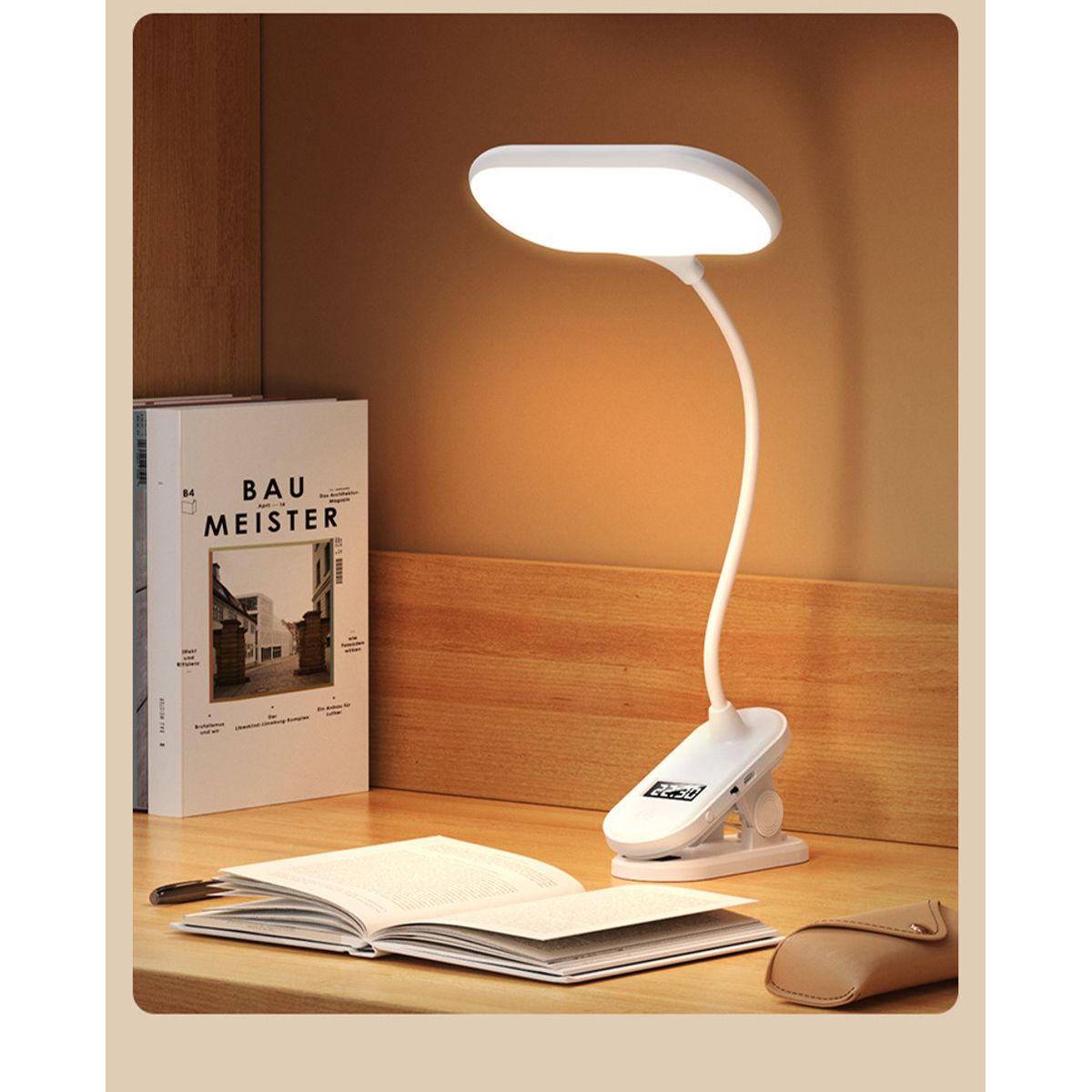 GENERICO - Lampara Luz Led Inalámbrica 3 Tonos Y Tipos De Luz + Reloj