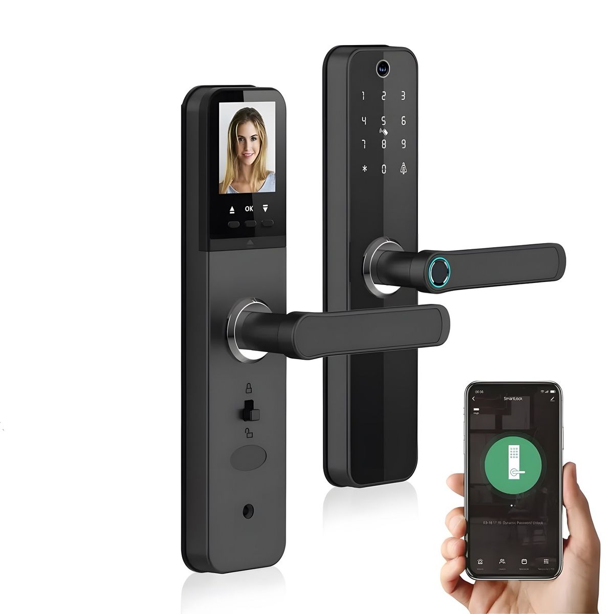 MADTRONIX - Chapa Inteligente Smart con Camara y Pantalla HR07 Videoportero