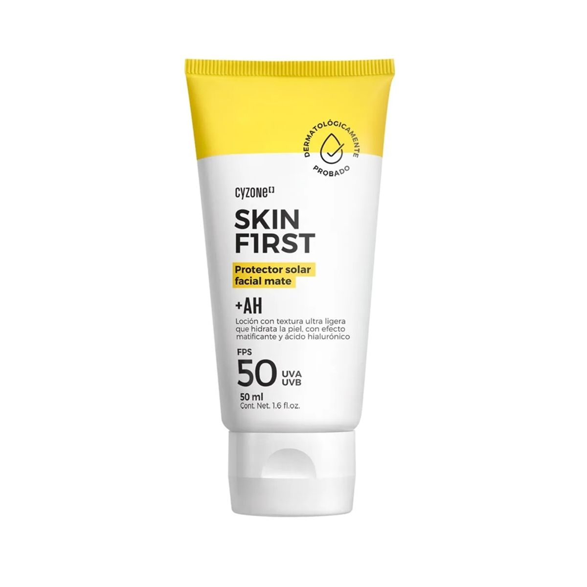CYZONE - Protector Solar Facial MATE y Ácido Hialurónico 50 FPS - Skin First  50 ml CYZONE