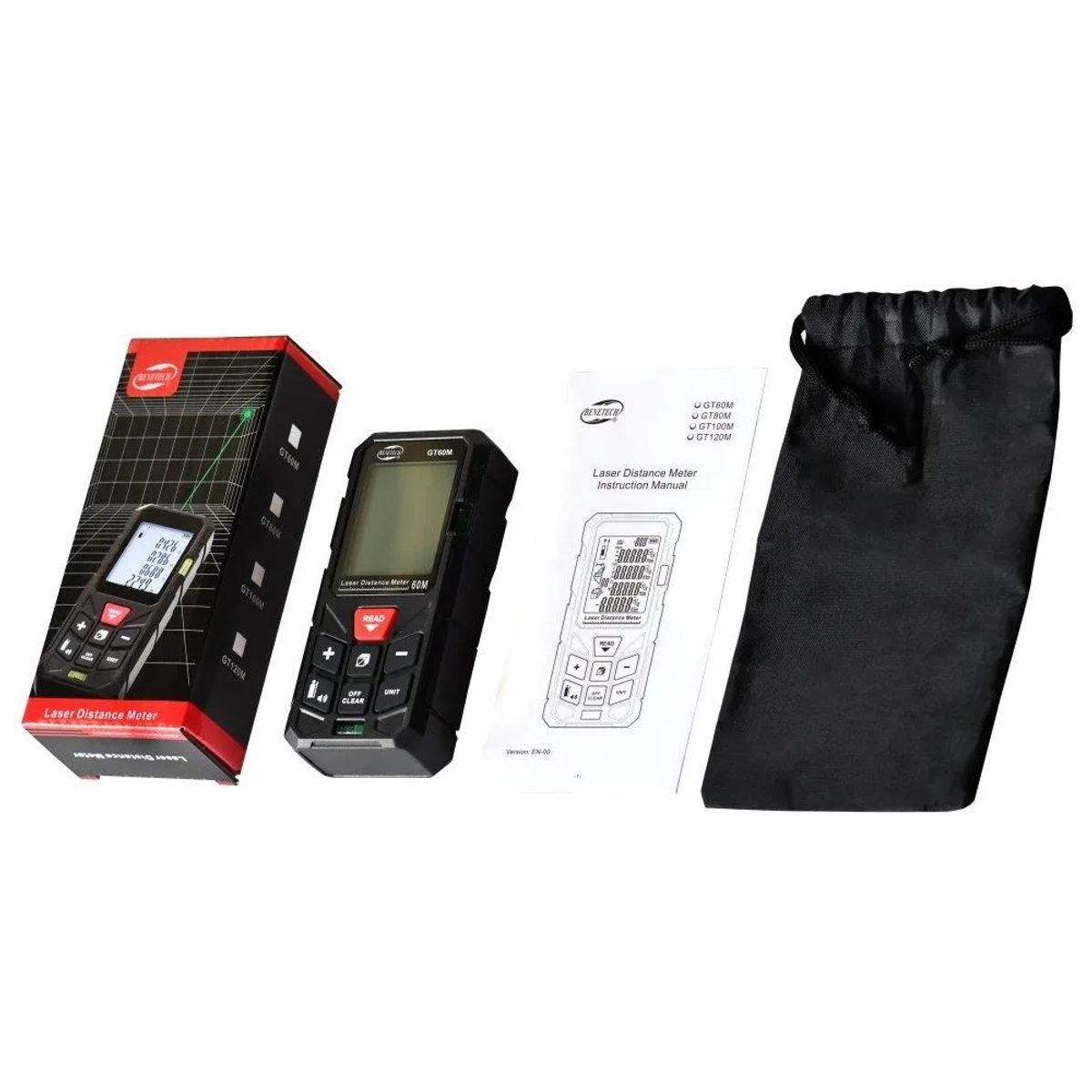 BENETECH - Medidor de Distancia Láser Profesional Telémetro - BENETECH GT60M