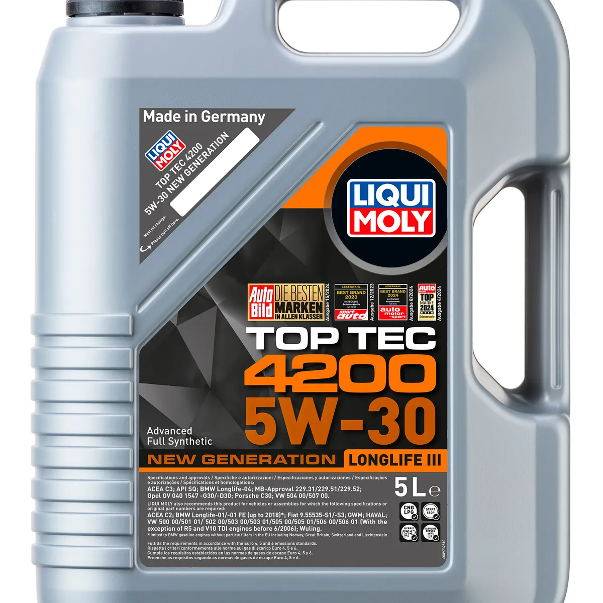 LIQUI MOLY - Aceite de Motor Top Tec 4200 Antidesgaste New Gen 5W-30 5LT