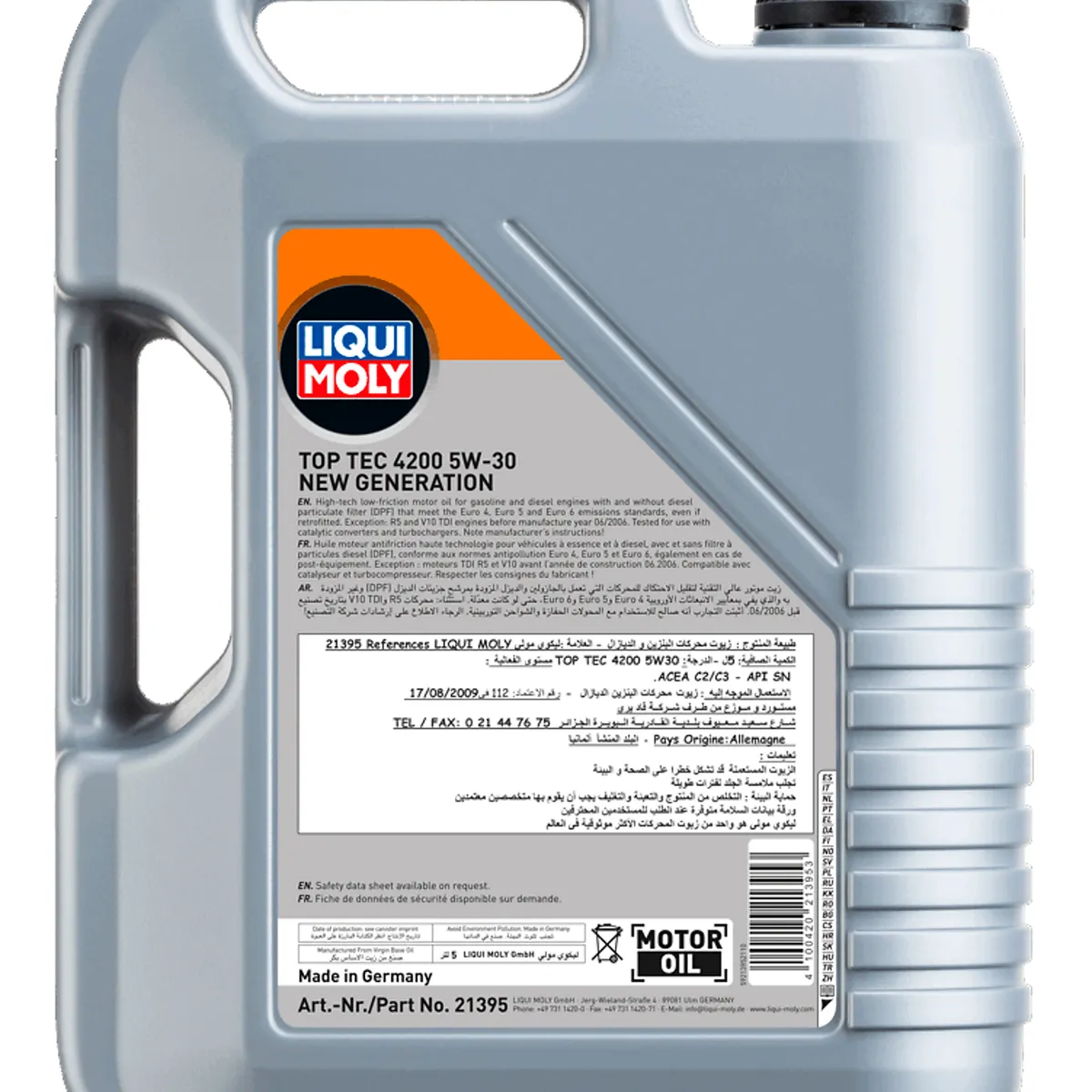 LIQUI MOLY - Aceite de Motor Top Tec 4200 Antidesgaste New Gen 5W-30 5LT