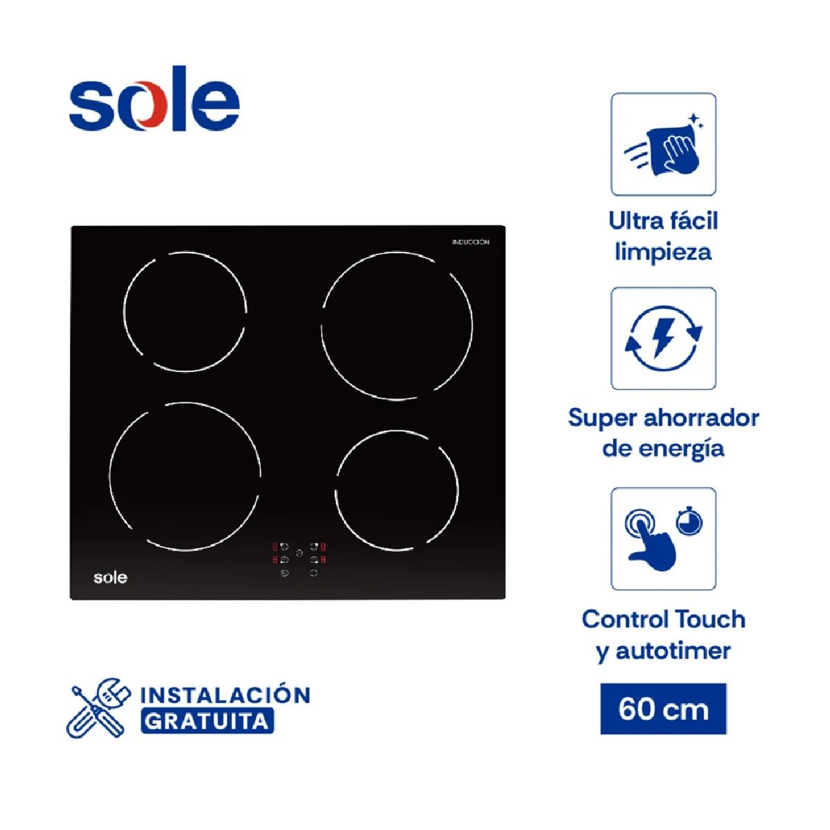 SOLE - ENCIMERA INDUCCIÓN SOLE ELÉCTRICO 60CM - SOLCO072