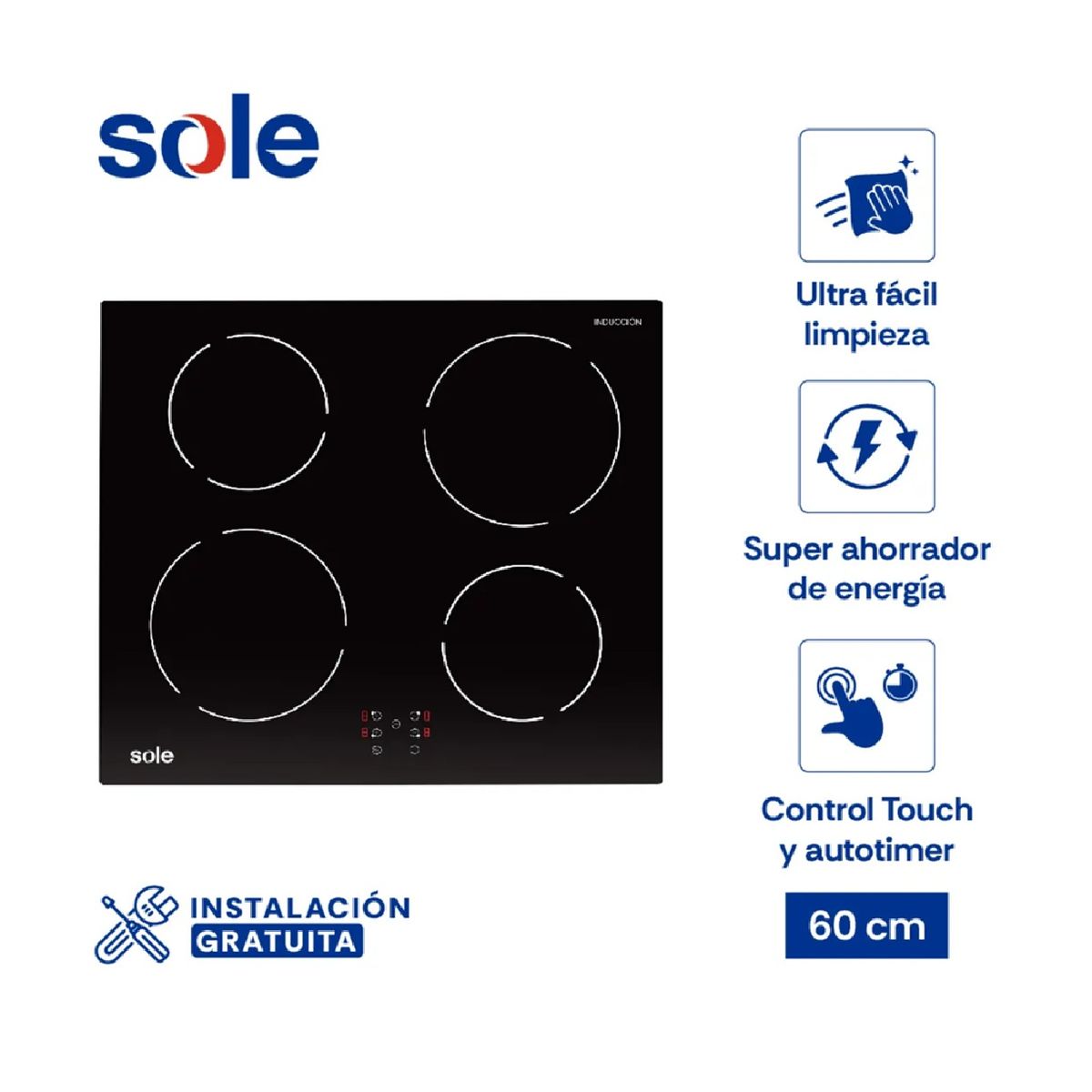 SOLE - ENCIMERA INDUCCIÓN SOLE ELÉCTRICO 60CM - SOLCO072