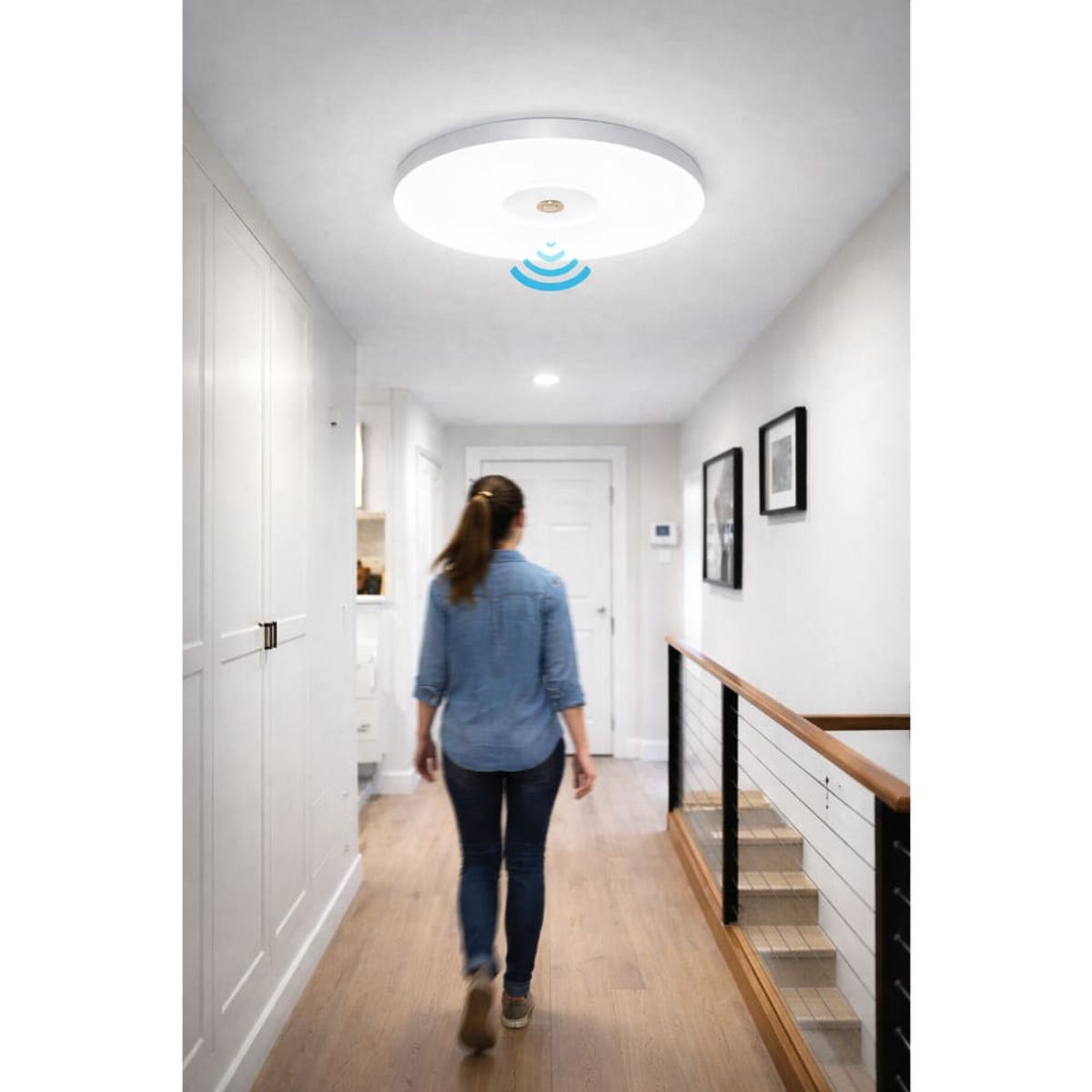 GENERICO - Luz Led Foco 12W Con Sensor De Movimiento Luz Blanca Fría Redondo Para Cocina Sala  AJ440395