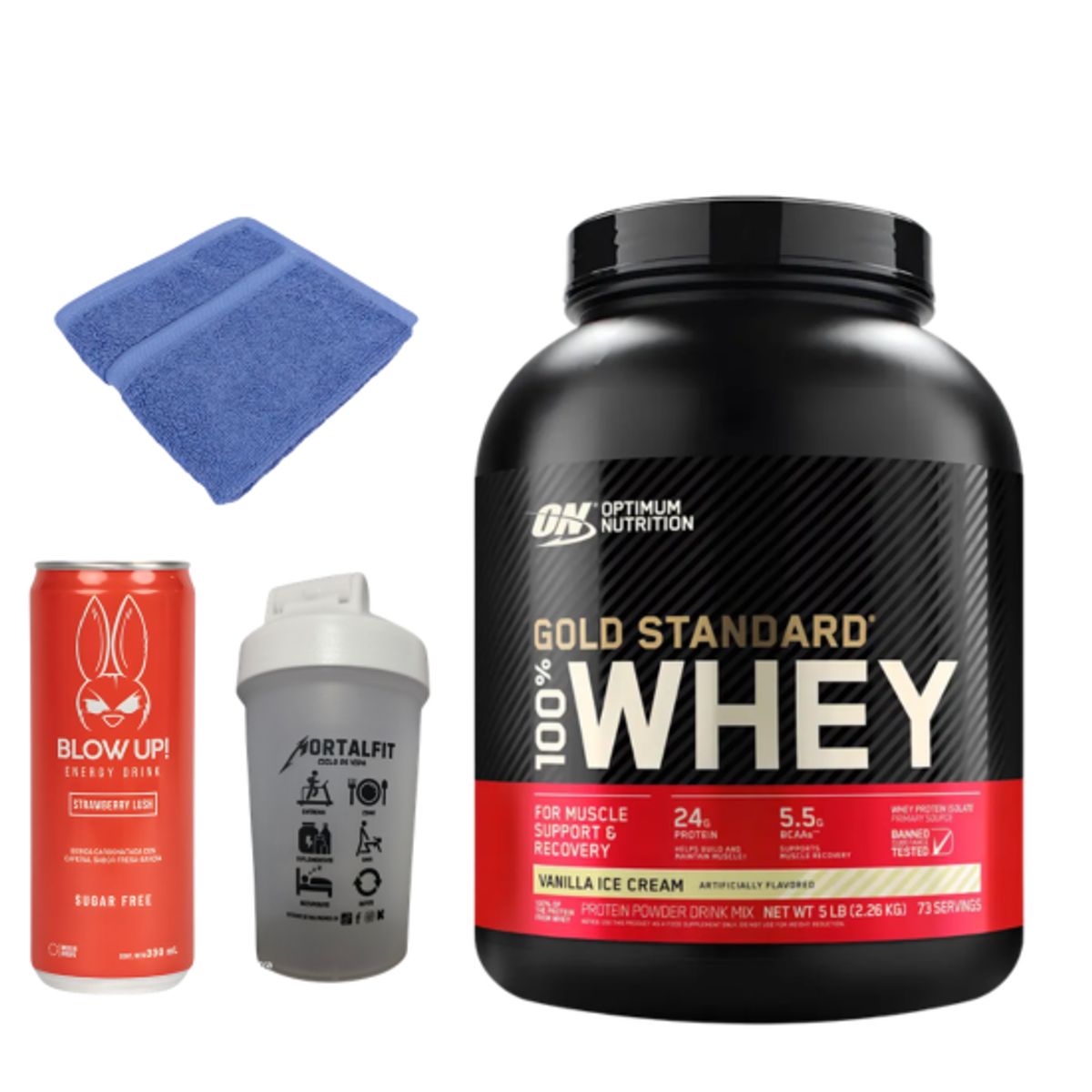 Optimum Nutrition - GOLD STANDARD WHEY 5LB VAINILLA ICE CREAM + regalos