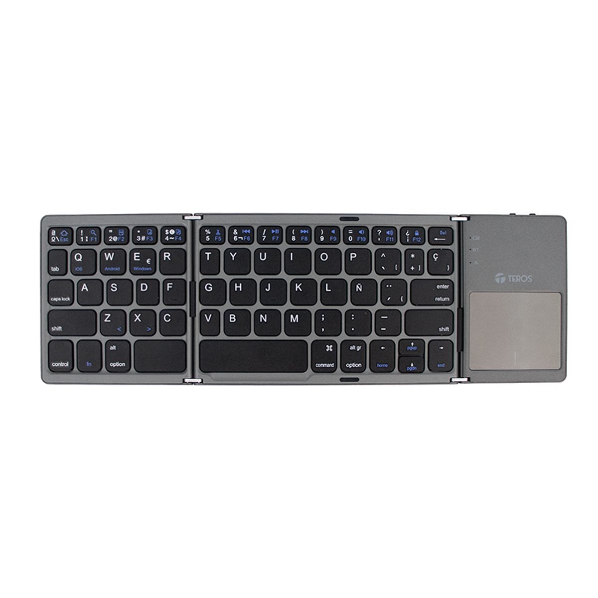 Teros - Teclado Inalámbrico Plegable Teros TE-4075S Bluetooth 3.0 Gris
