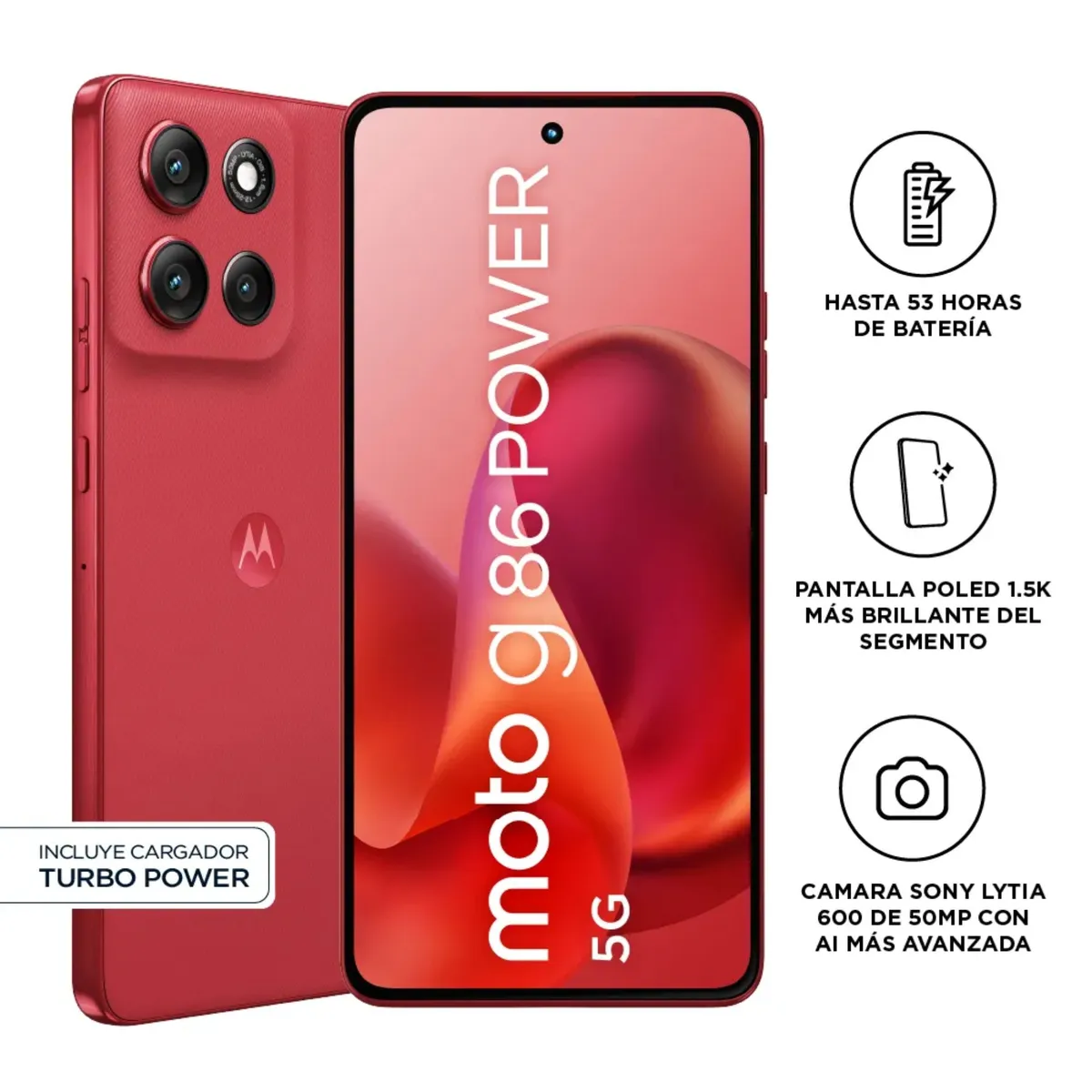 MOTOROLA - Motorola Moto G86 Power 5G 8RAM 256GB Rojo