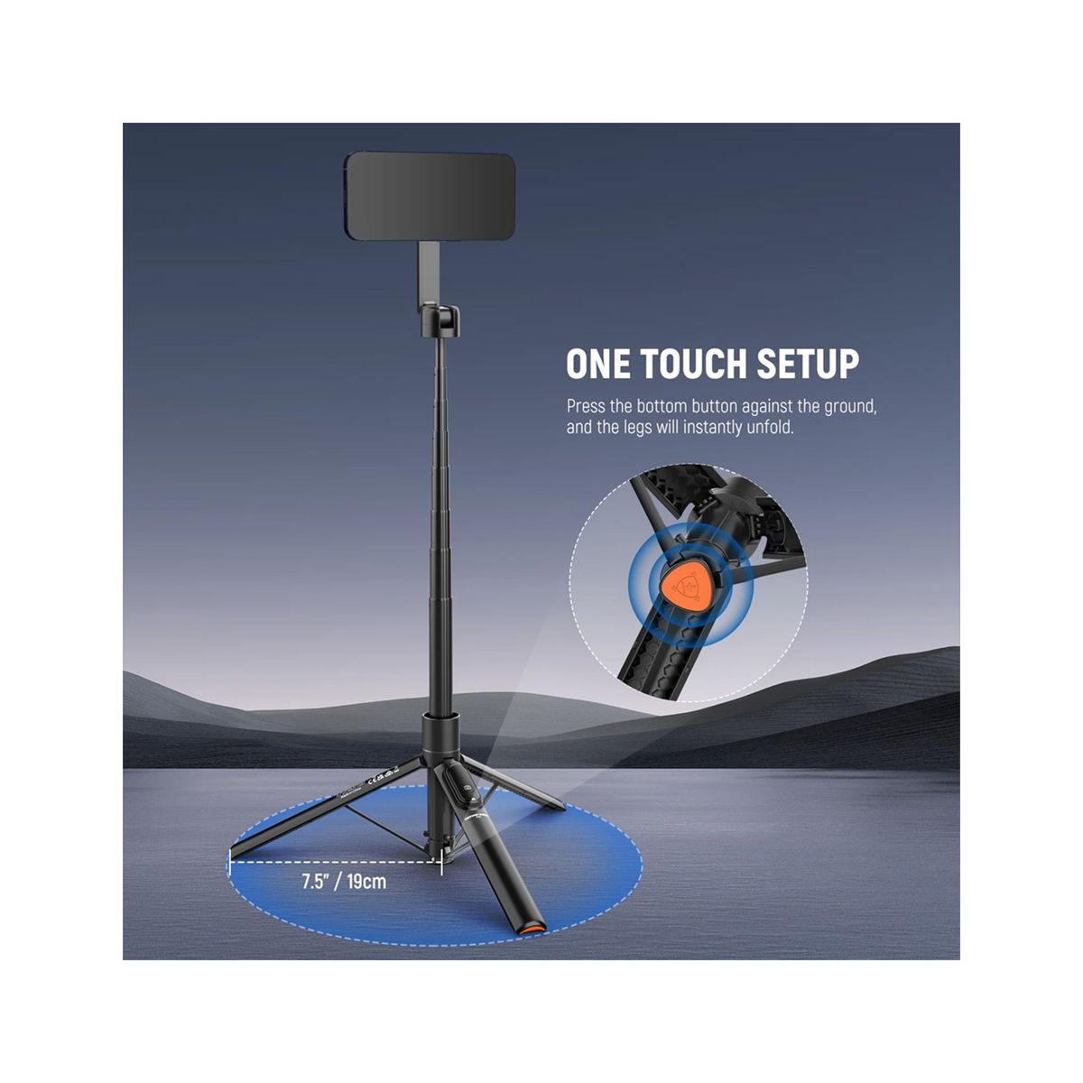 NEEWER - Soporte 3 en 1 magnético Neewer PA989, selfie stick, trípode de piso y mini trípode