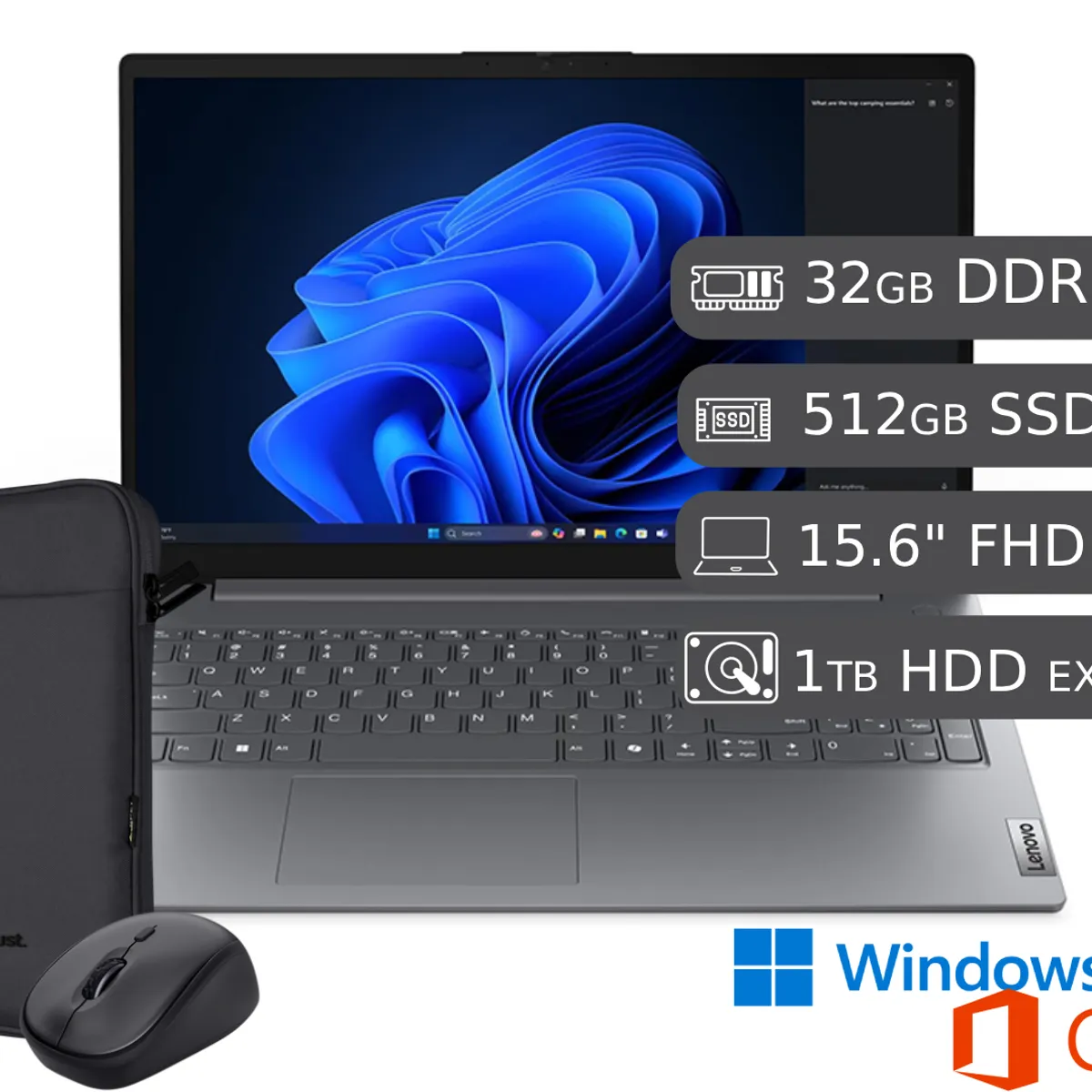 LENOVO - Laptop Nueva Lenovo V15 G4 IRL Intel Ci7 13va 32GB DDR5  512GB SSD+ 1TB HDD 15.6 FHD