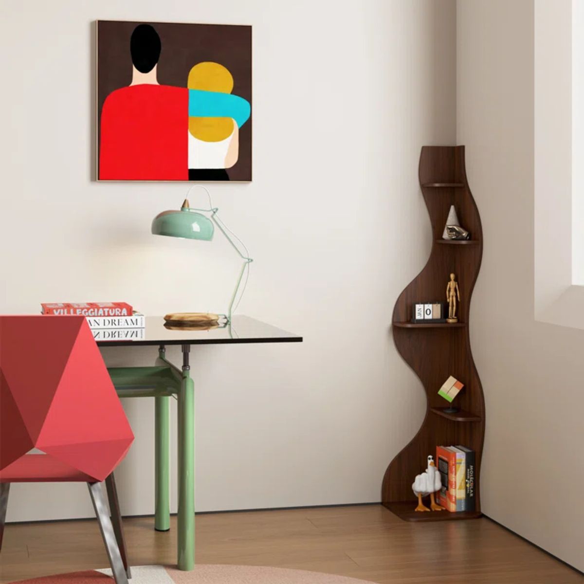 R&R MUEBLES - Estante Moderno Shiwon 136 cm de alto Marrón R&R MUEBLES