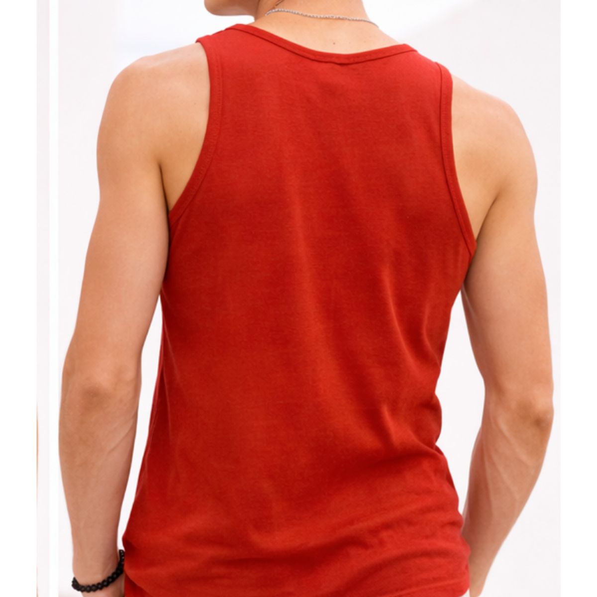 ENKI - Bividí Hombre Terracota Algodón Jersey Estampado Source of Energy Sin Mangas Casual Urbano Premium