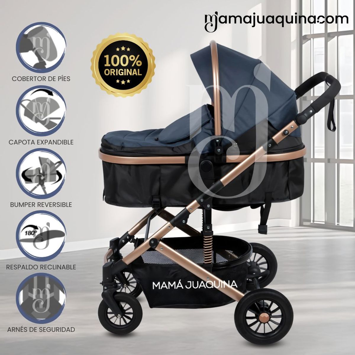 Coche Moisés Travel System «MILLION COMFORT» Edición Limitada Blue, marca Baby - Foto Principal