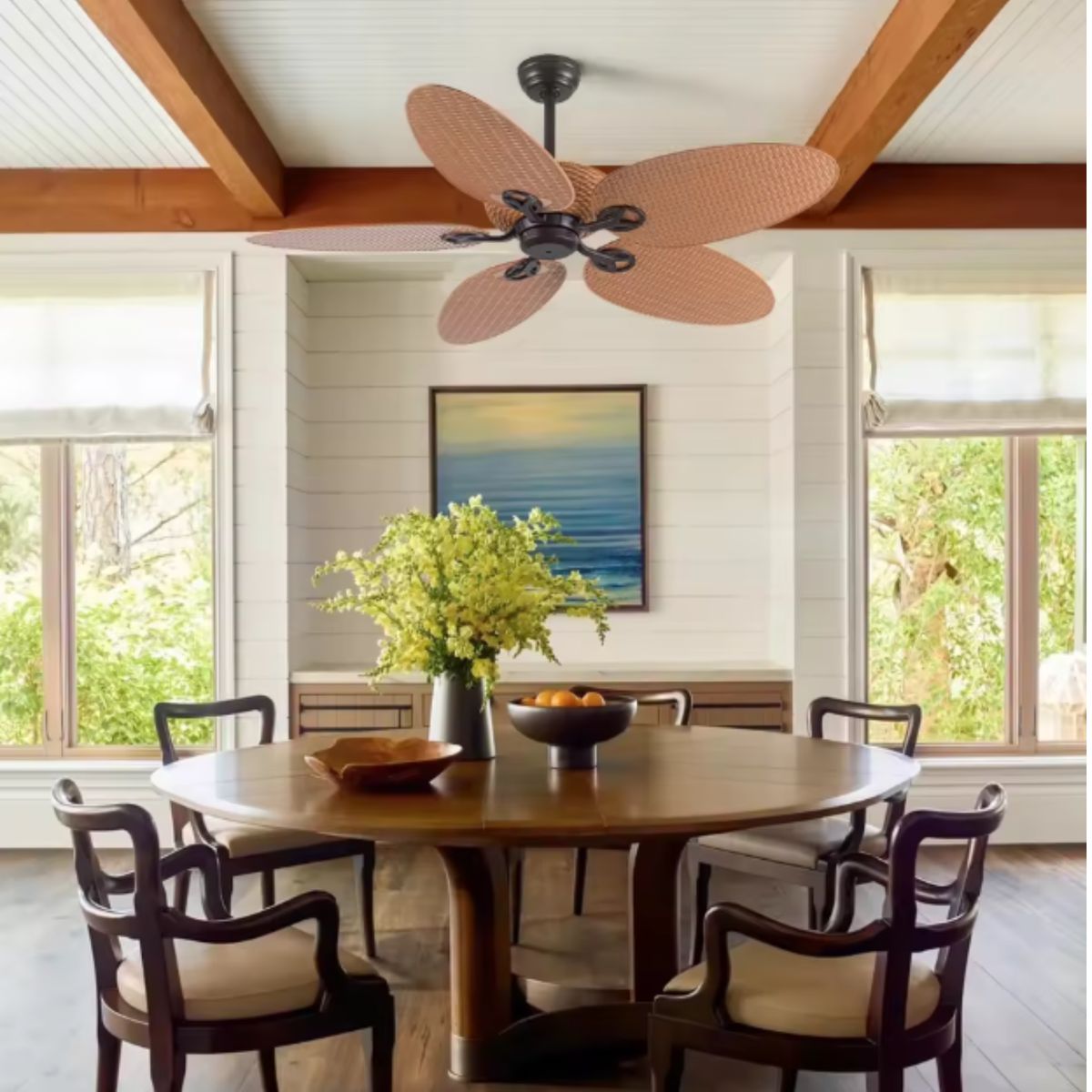 GENERICO - VENTILADOR DE TECHO Decorativo Tropical Breeze de 52 Pulgadas con Hojas de tipo Palma con Control Remoto