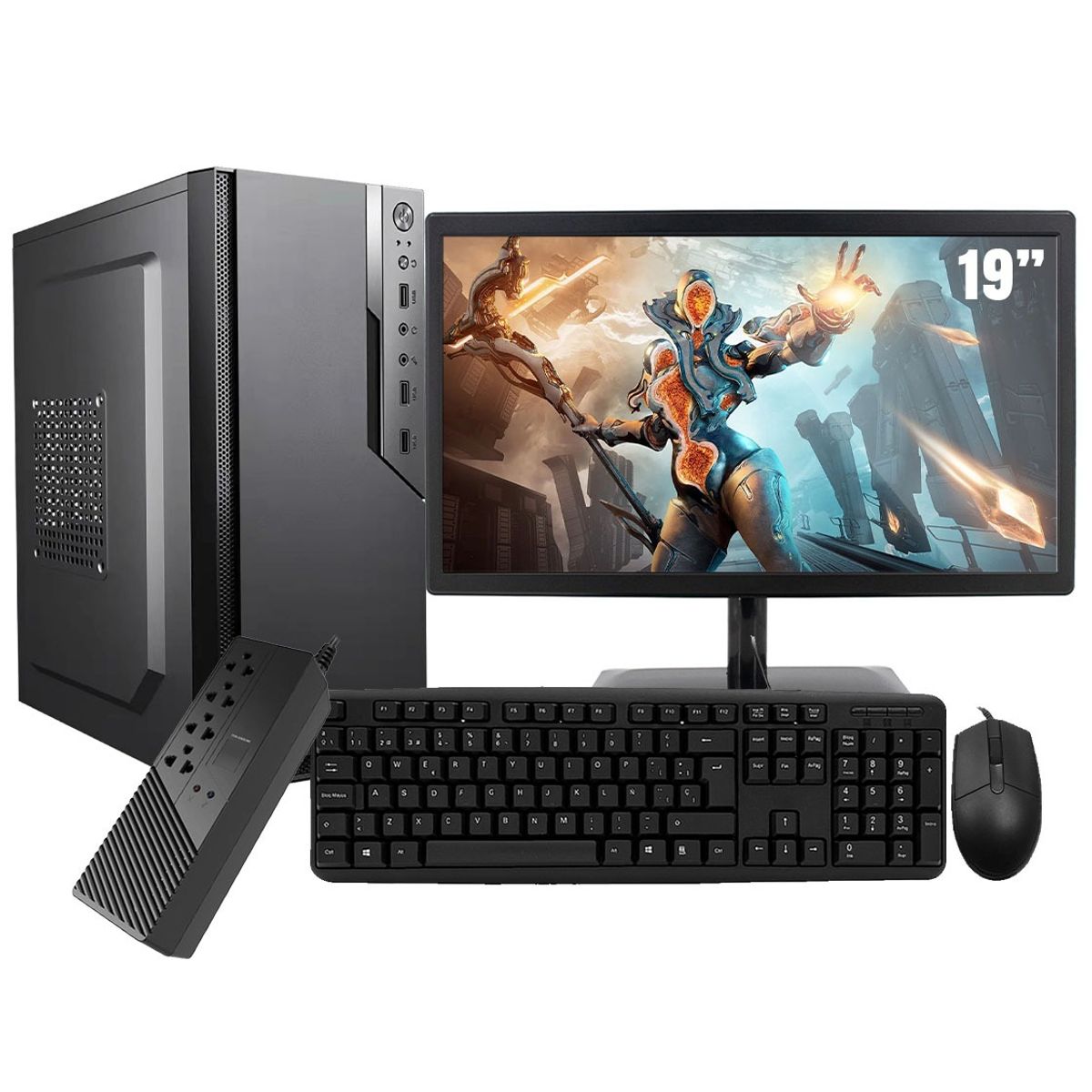 INTEL - Computadora Pc Intel Core i3 8100 RAM 8GB SSD 256GB MONITOR 19" HD + TECLADO MOUSE