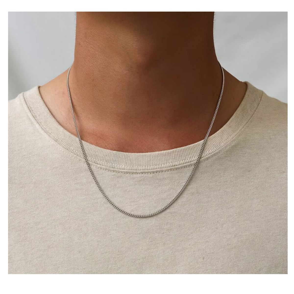 GENERICO - CADENA DE ACERO 316L PARA HOMBRES 55 CM X 1 mm