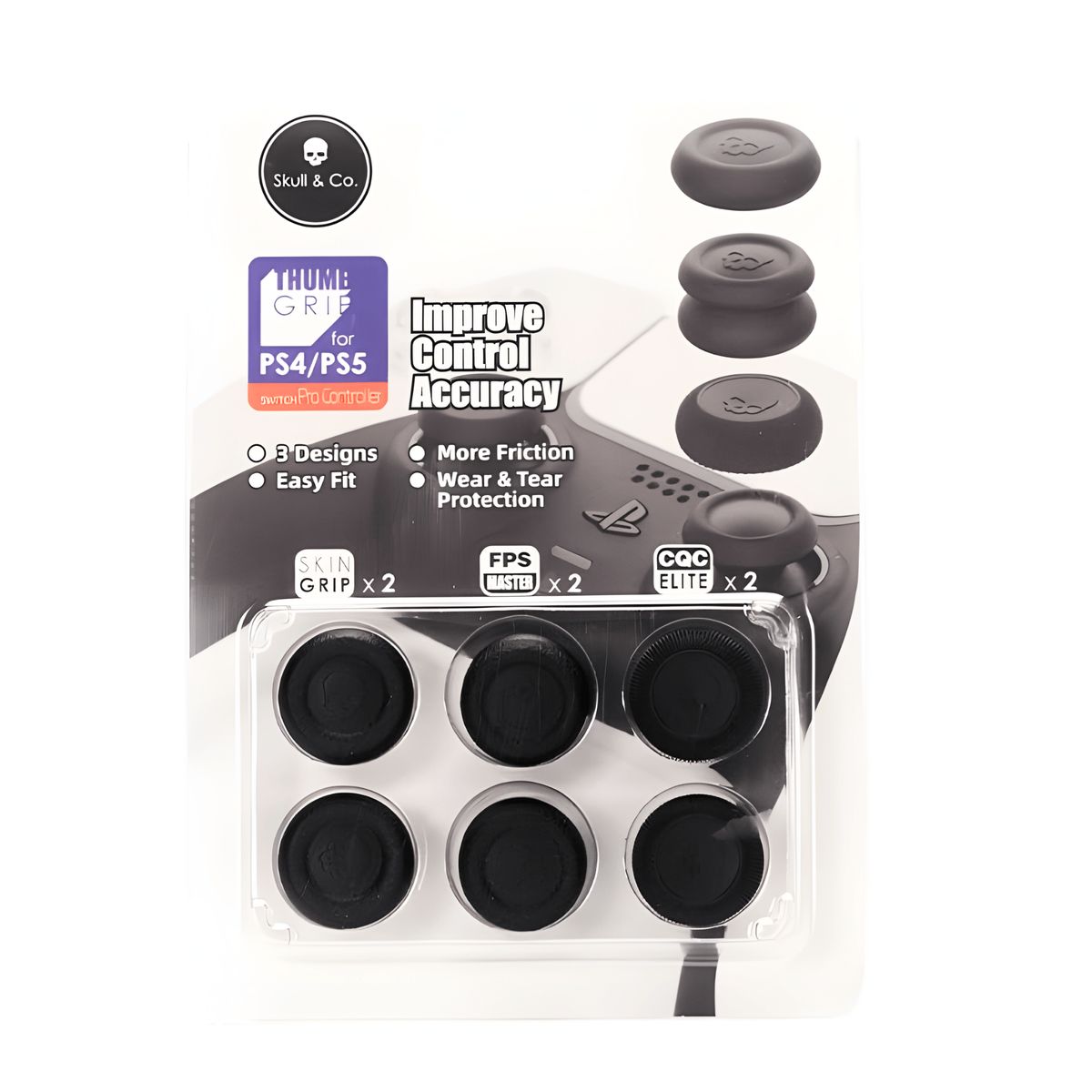 GENERICO - Thumb Grips Skull & Co Para PS5 PS4 Nintendo Switch Pro Control – Set 6 Piezas