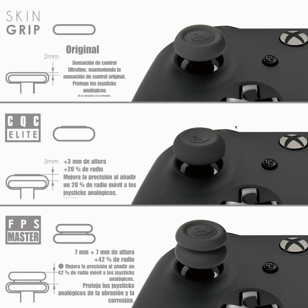 GENERICO - Thumb Grips Skull & Co Para Xbox Series X/S One Y ROG Ally – Set 6 Piezas