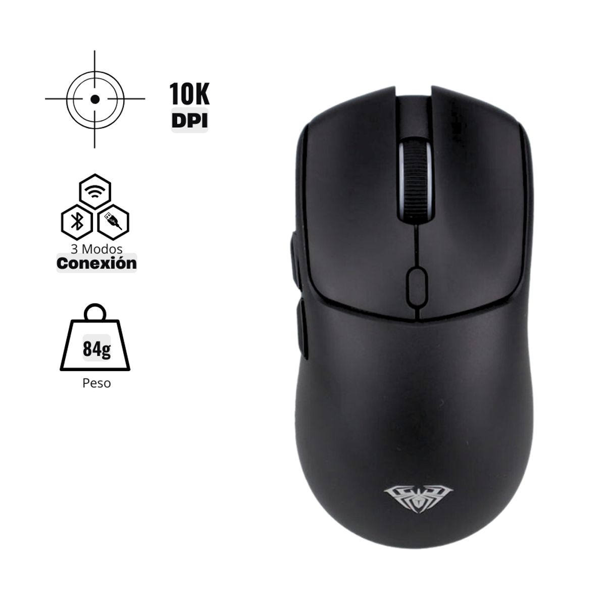 AULA - Mouse Gamer SC580X DPI 10,000 1000 Hz Con Software,  3 modos de conexion