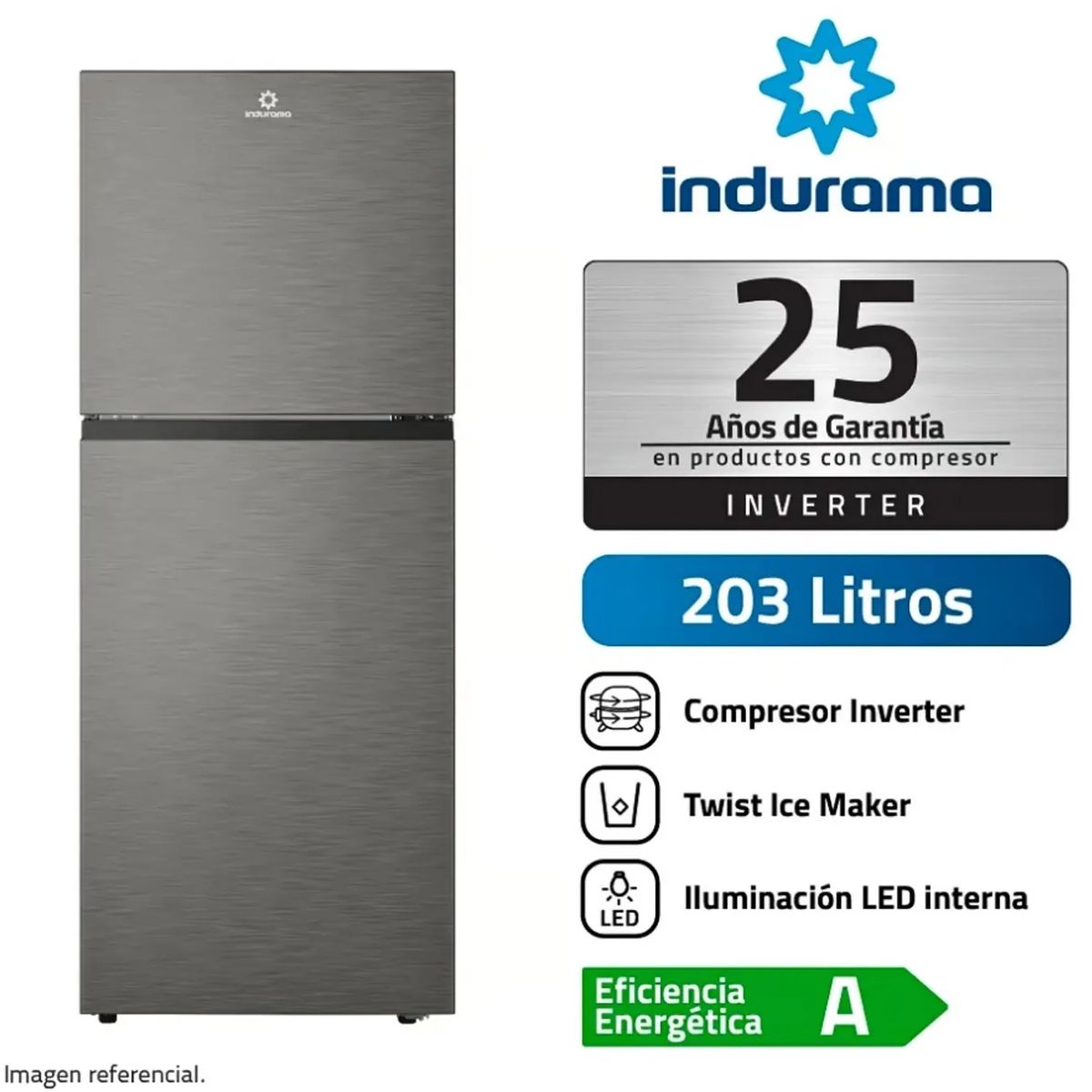INDURAMA - Refrigeradora Indurama 203L Top Mount RI-359I Croma