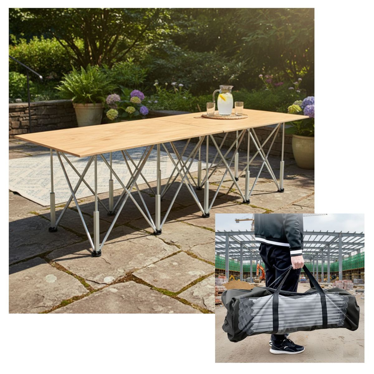 GENERICO - Caballete Portatil Plegable de Aluminio