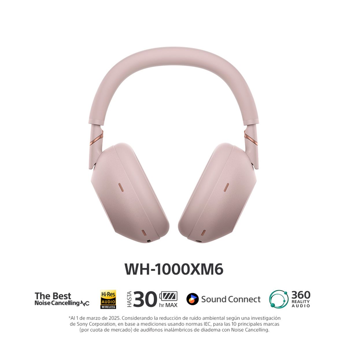 SONY - Sony Audífonos inalámbricos noise cancelling WH-1000XM6 Rosa