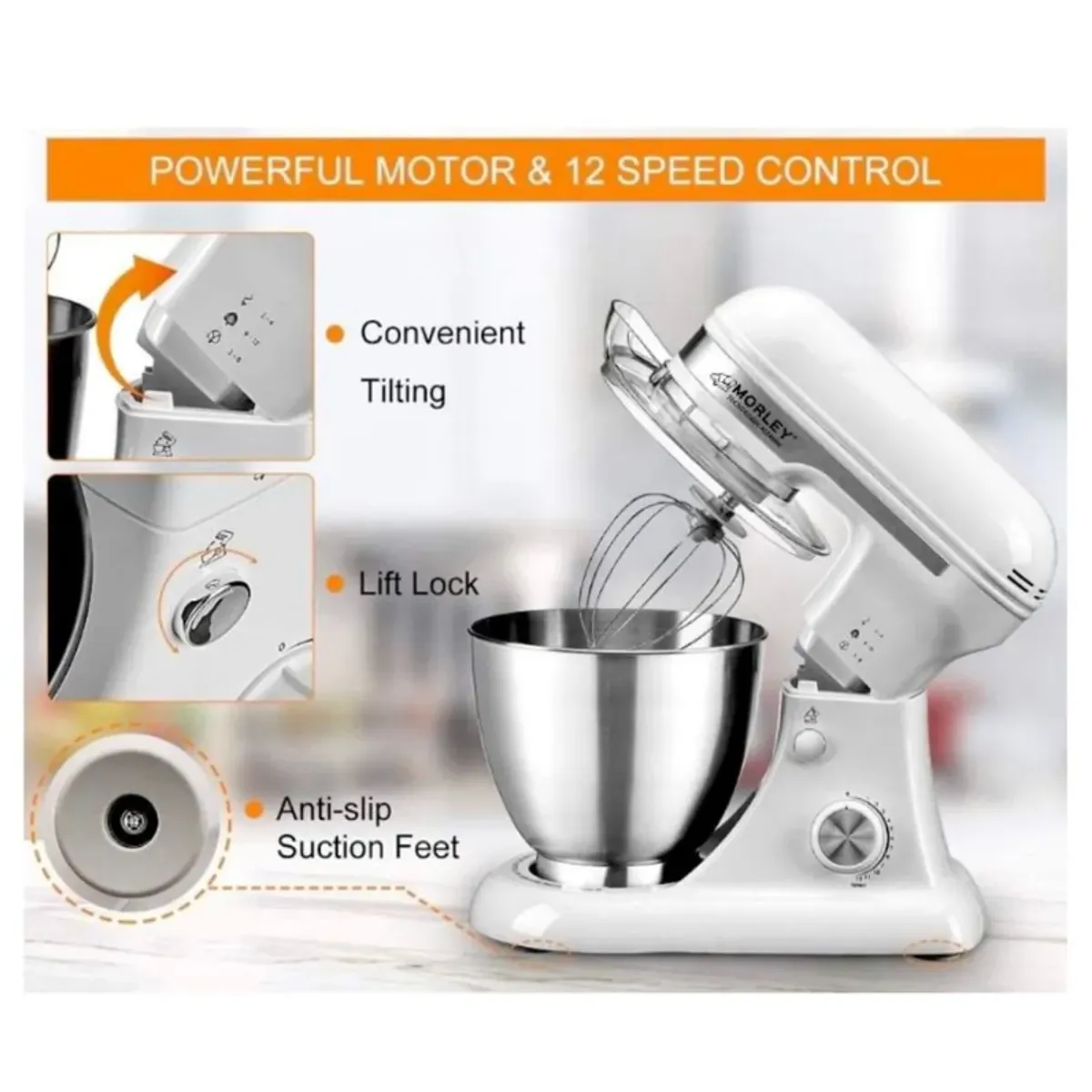 MORLEY - Batidora Planetaria Morley 2500W Blanca