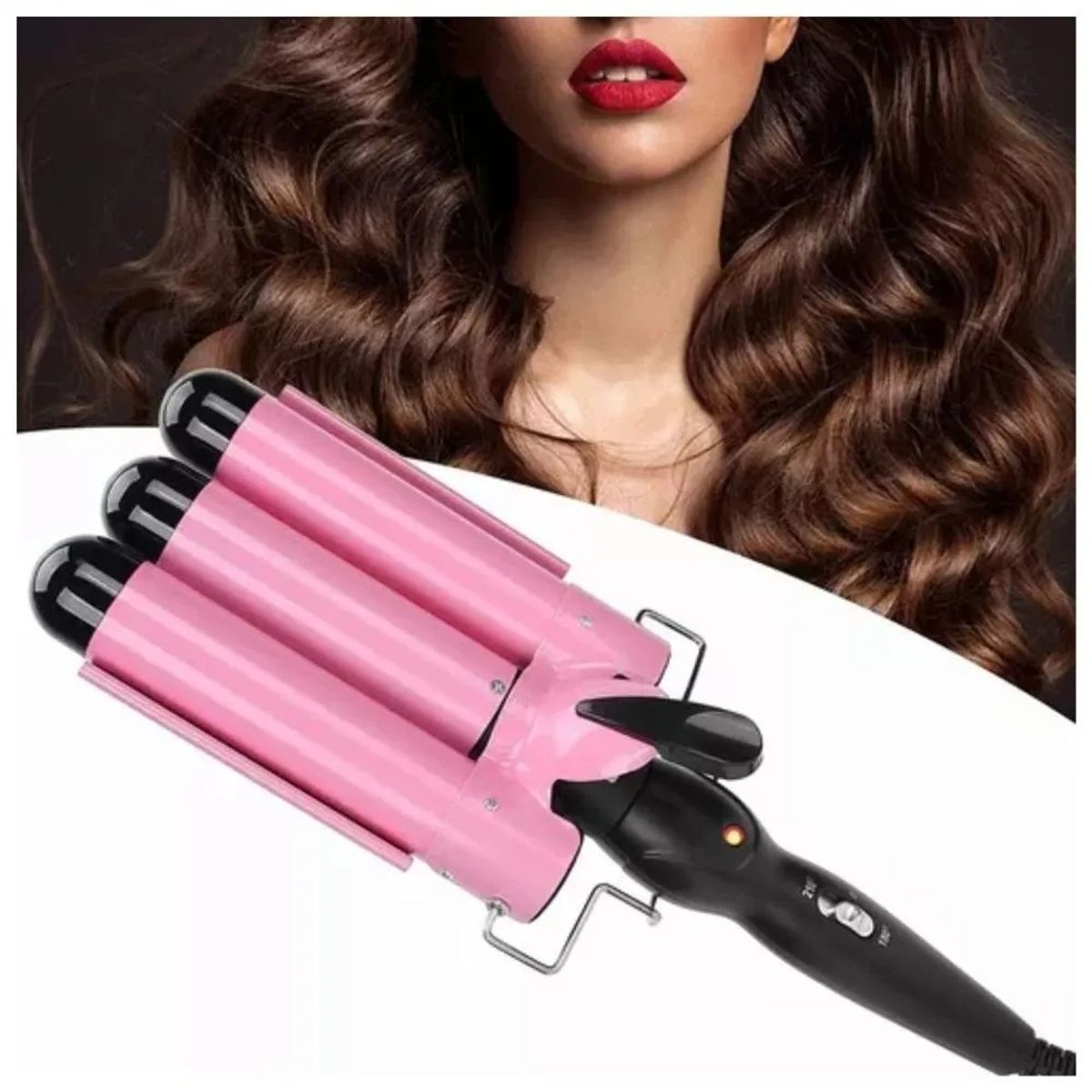 Rizador De Cabello Tenazas Para Rizar El Cabello 3 Barriles Ondulador Moldeador Ondas Tenaza Triple, marca OEM - Foto 2