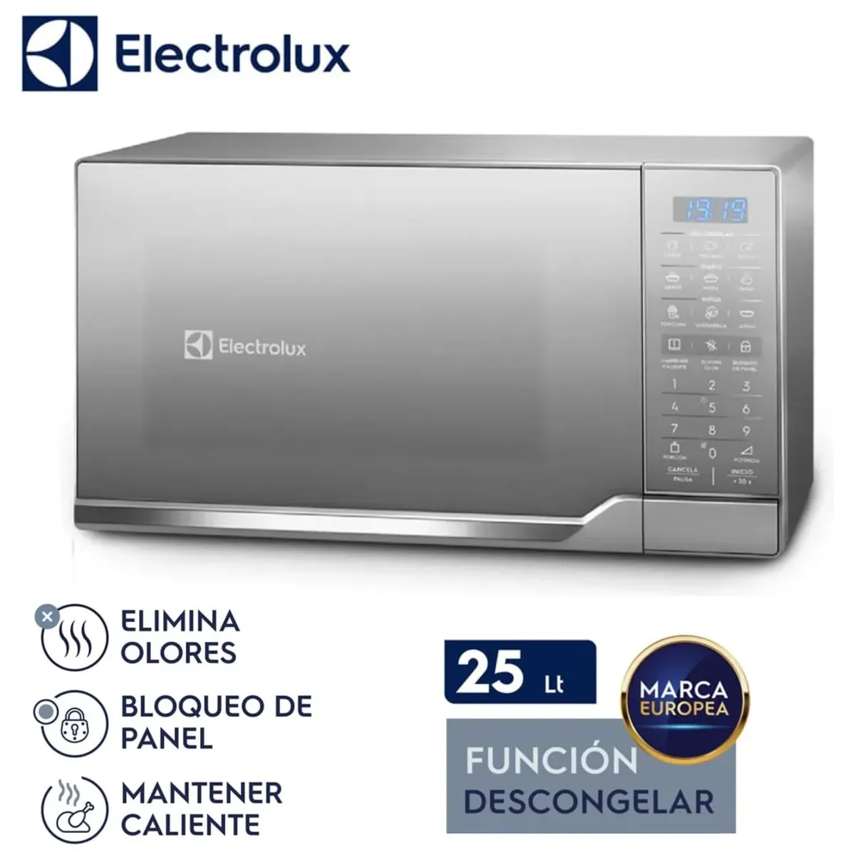 ELECTROLUX - Horno microondas Electrolux EMDO25S2GSRUG 25 Litros Color Plata