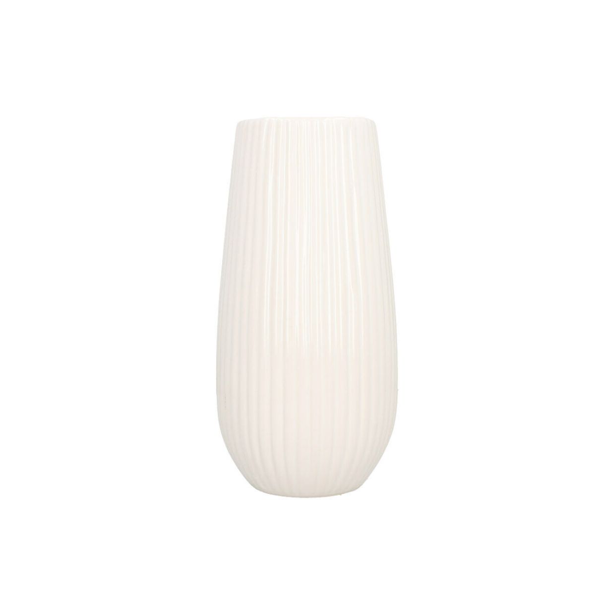 GENERICO - FLORERO DE CERÁMICA BLANCO CON DISEÑO