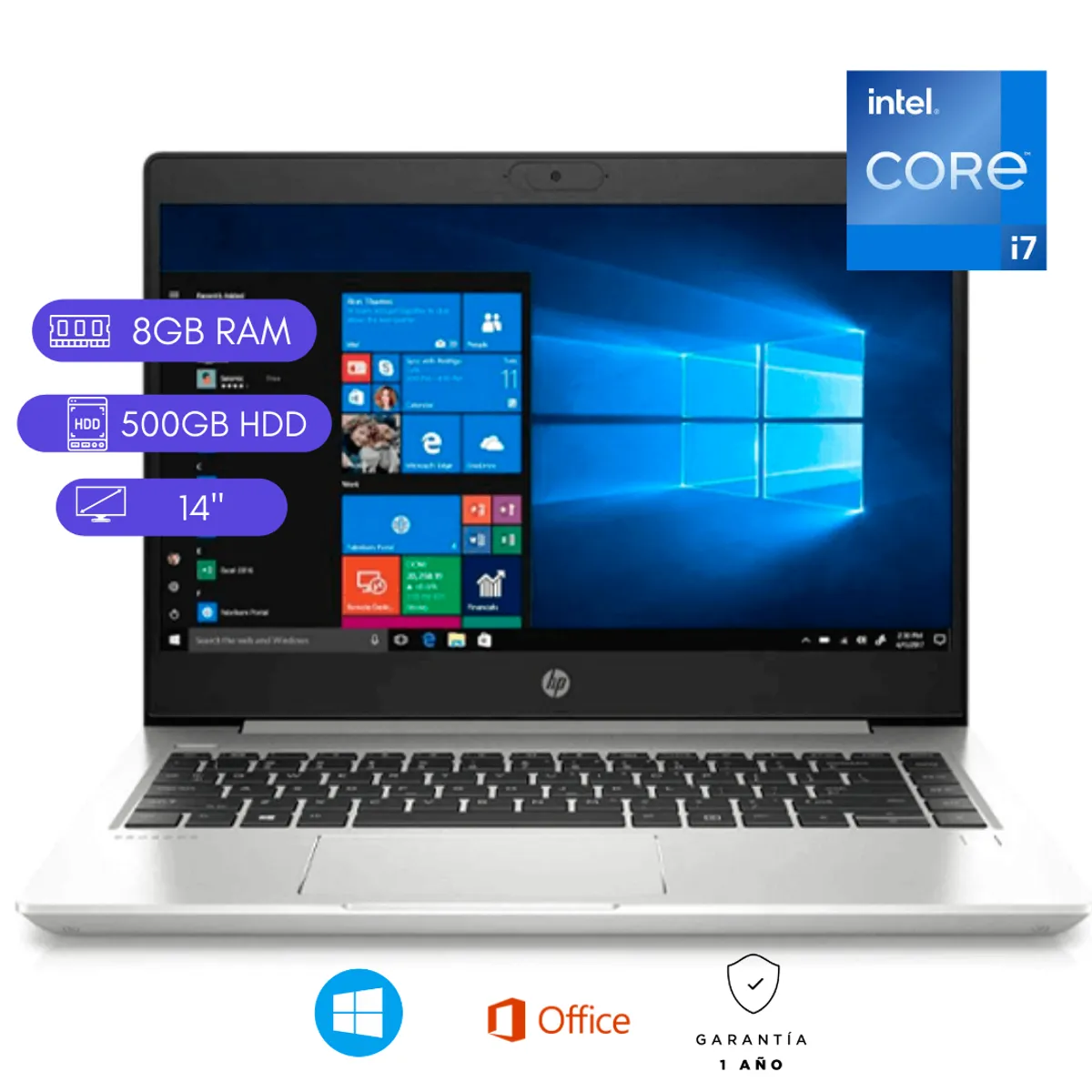 HP - Laptop reacondicionada HP ProBook 440 G7 Core i7 10ma Gen 8GB RAM 500GB HDD Plata
