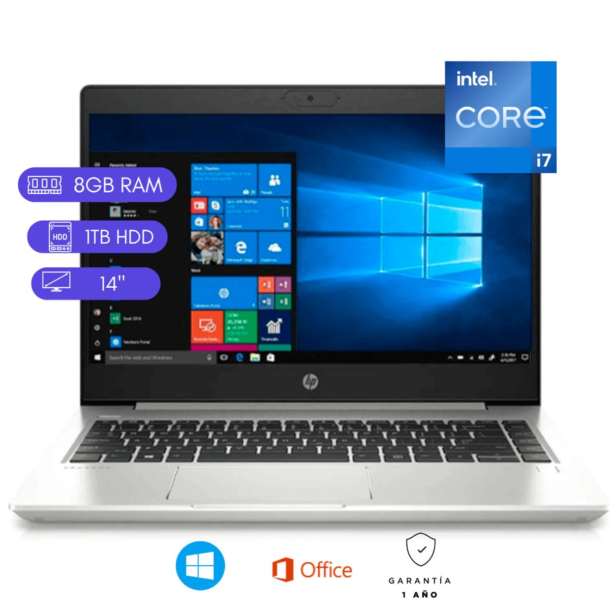 HP - Laptop reacondicionada HP ProBook 440 G7 Core i7 10ma Gen 8GB RAM 1TB HDD Plata