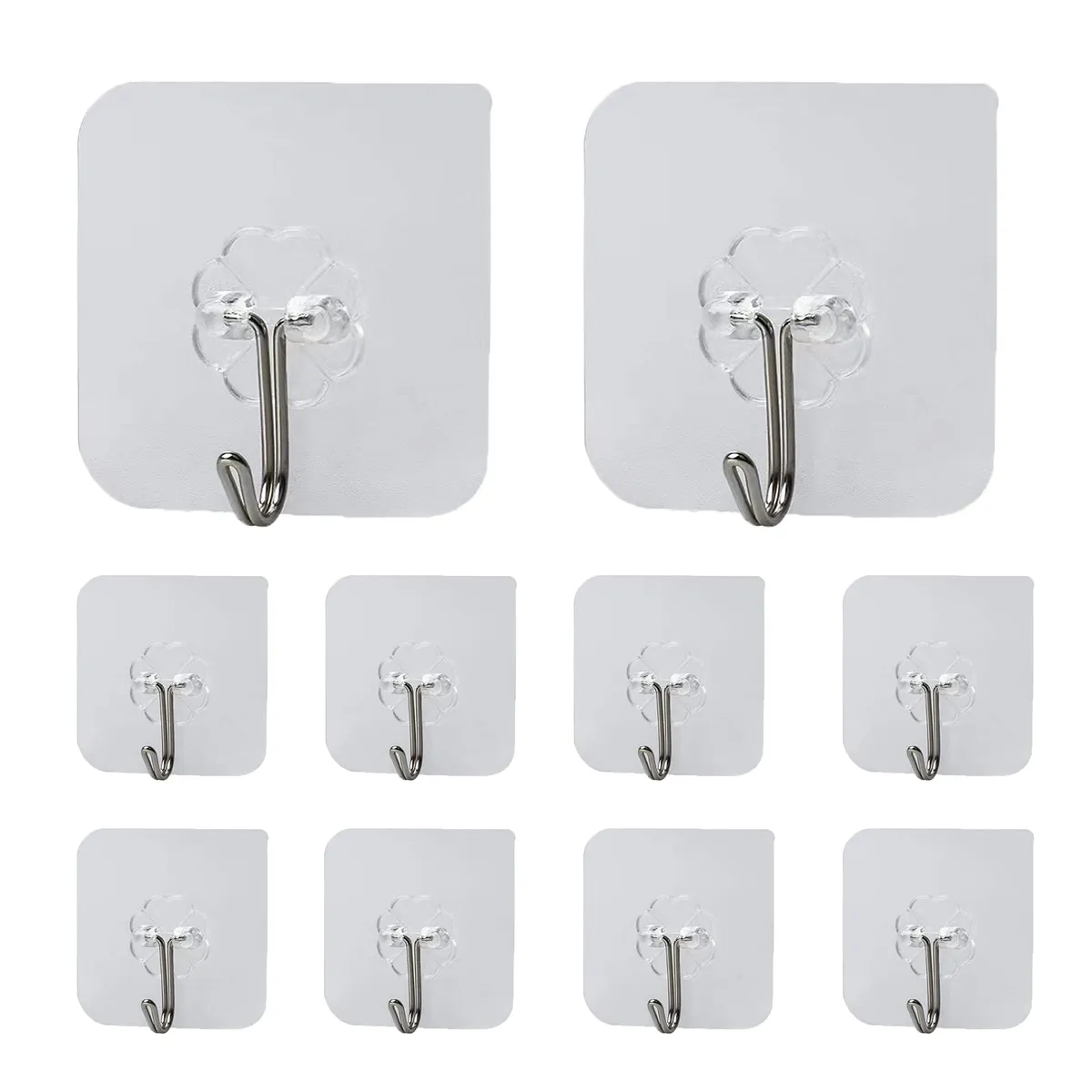 GENERICO - GANCHOS ADHESIVOS TRANSPARENTE PACK   X 30 UNID