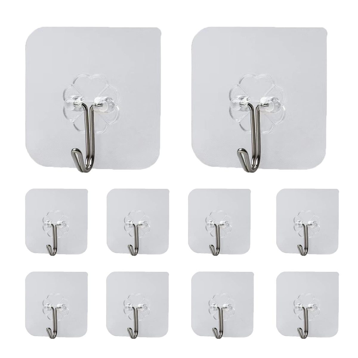 GENERICO - GANCHOS ADHESIVOS TRANSPARENTE PACK   X 30 UNID