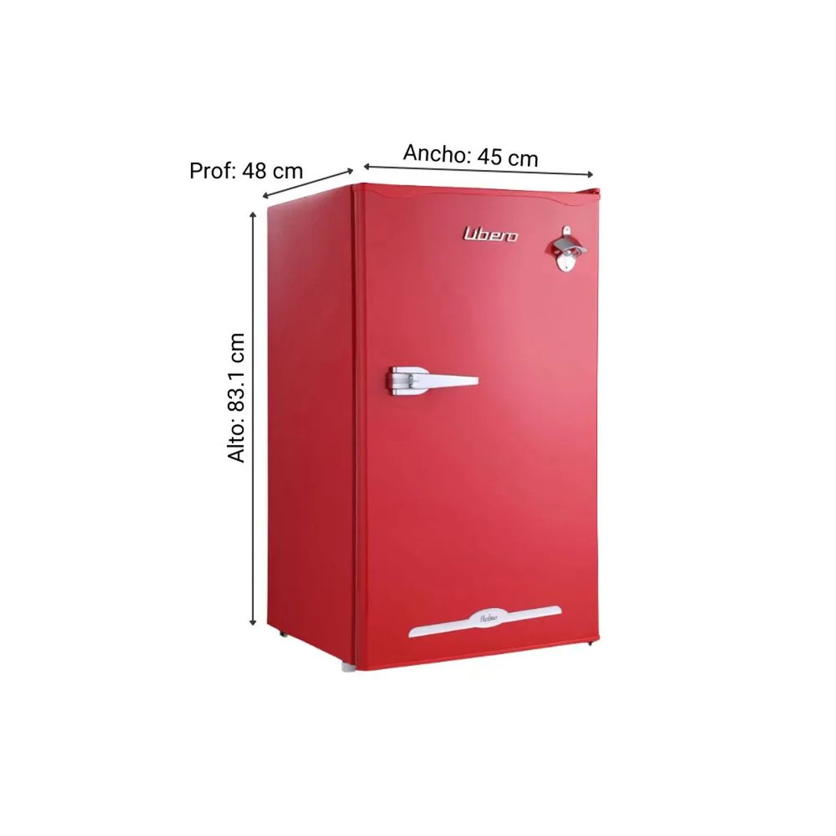 LIBERO - Frigobar Retro Libero Modelo LFB90R Retro Rojo de 90 L