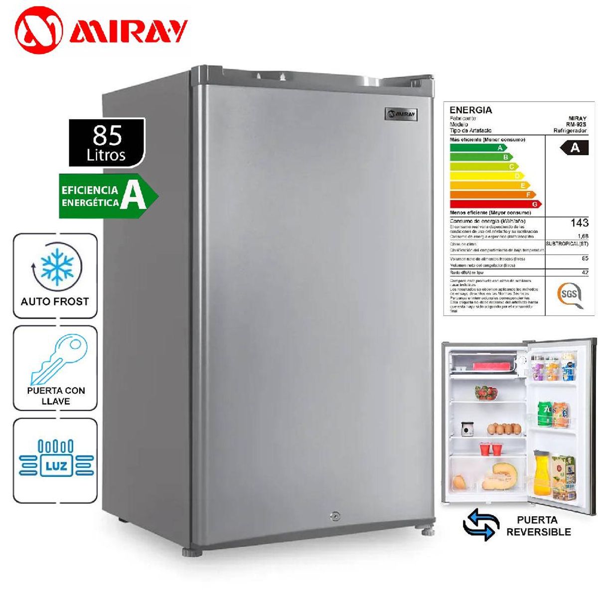 MIRAY - Frigobar-Refrigeradora Miray RM-92S 85L