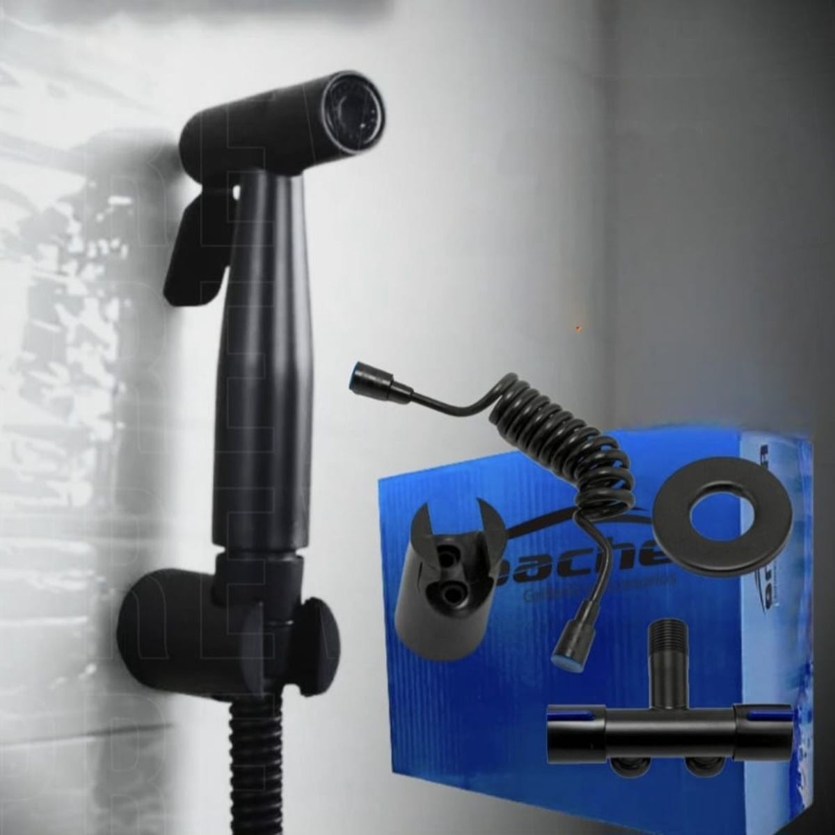 APACHE - DUCHA BIDET CON DESVIADOR ACERO INOXIDABLE NEGRO MATE