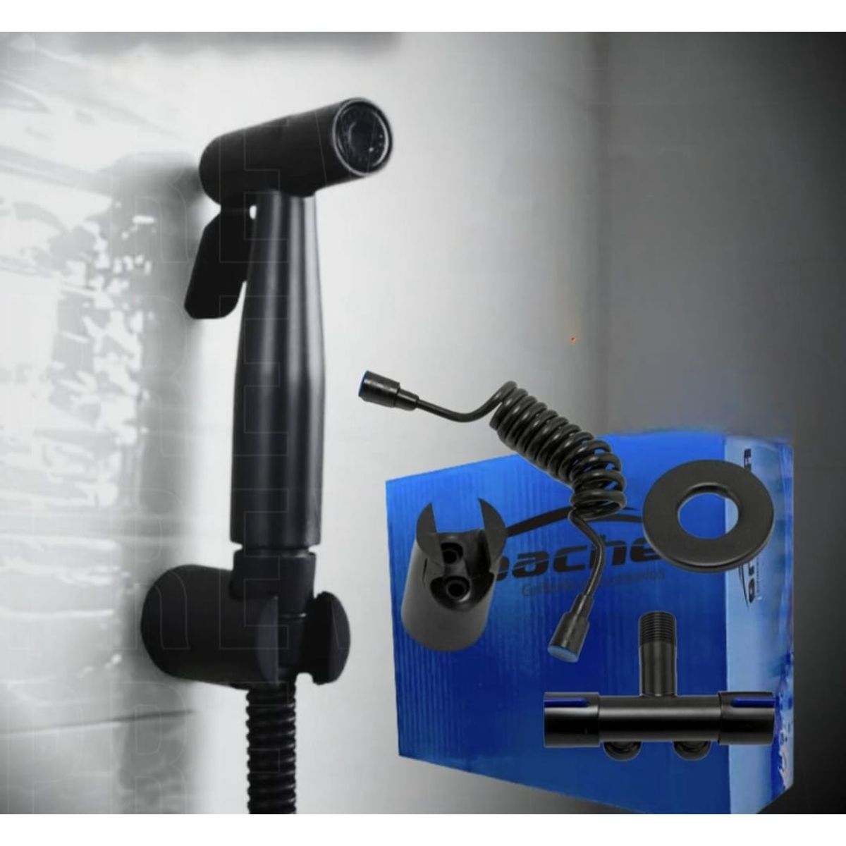 APACHE - DUCHA BIDET CON DESVIADOR ACERO INOXIDABLE NEGRO MATE