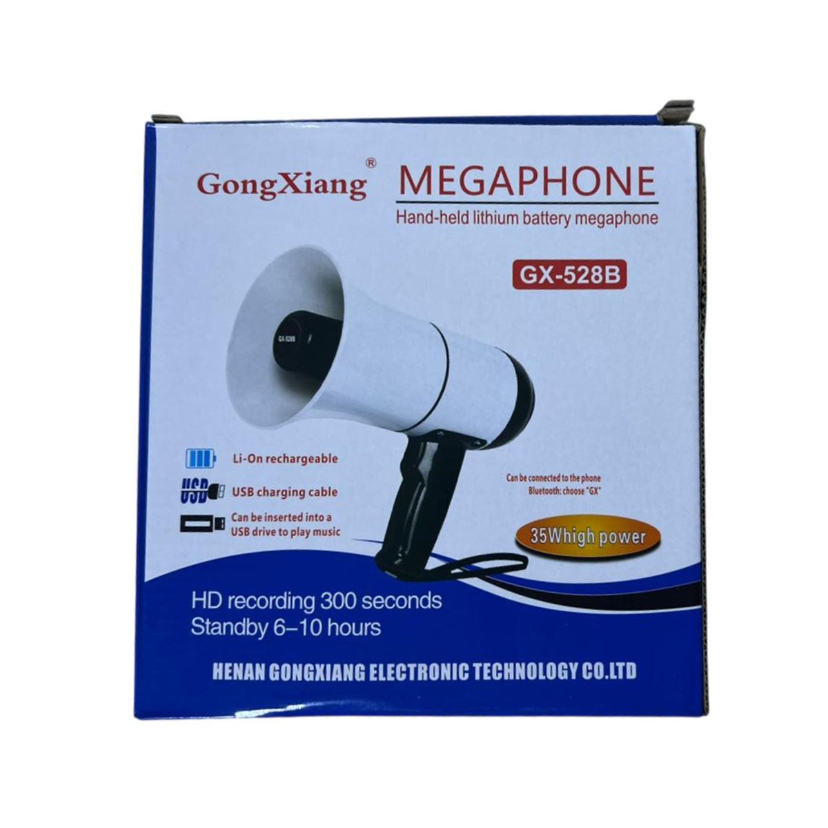 GENERICO - Megáfono batería portátil con grabadora 35 W - Negro