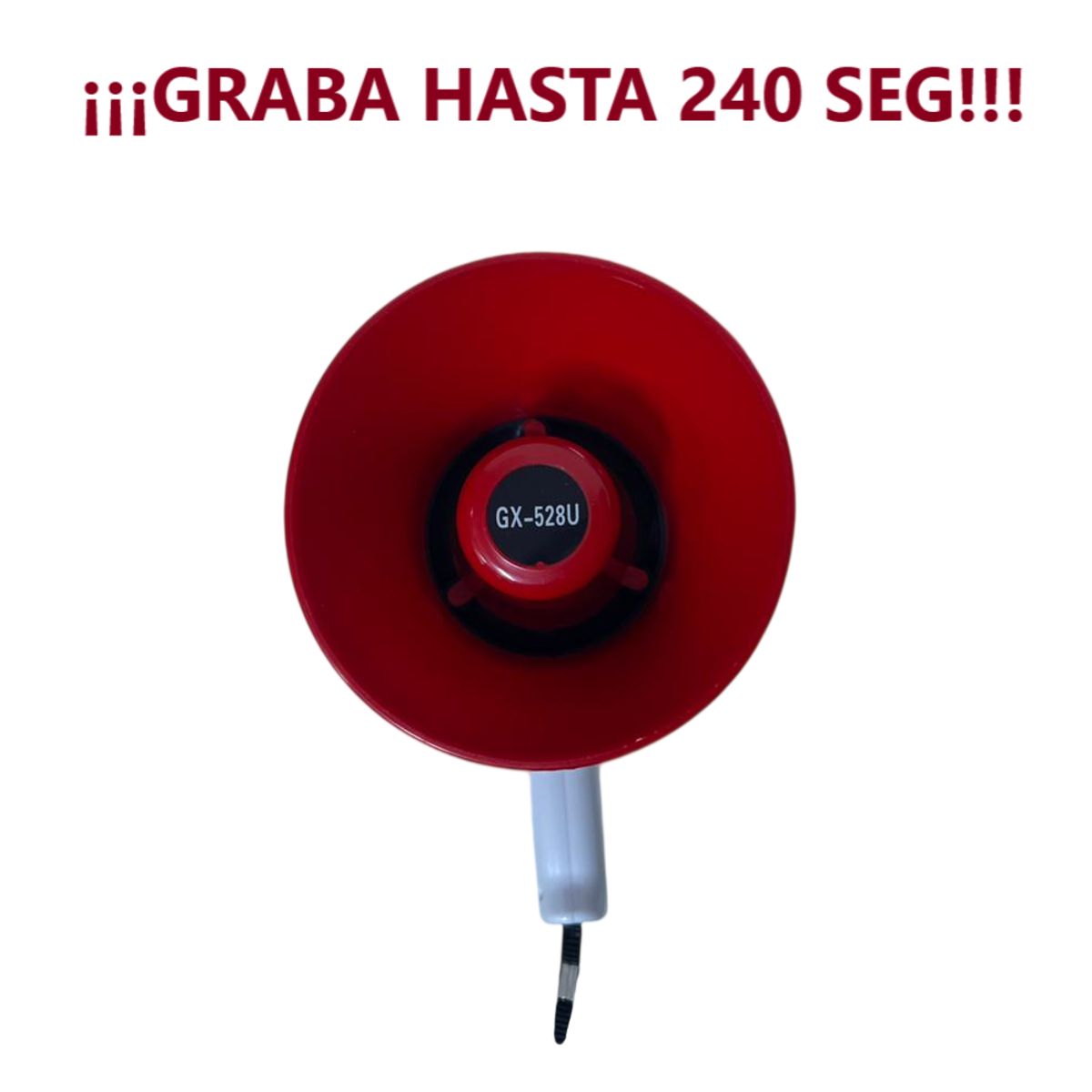 GENERICO - Megáfono batería portátil con grabadora 35 W - Rojo y Blanco