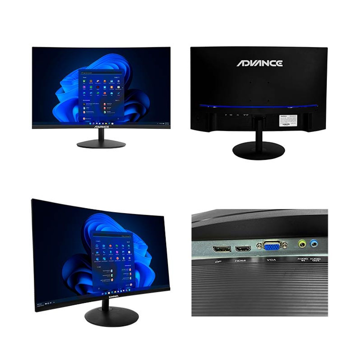 ADVANCE - Monitor Curvo 27 Advance ADV-2751S FHD VA 100Hz 1ms HDMI DP Parlantes Negro