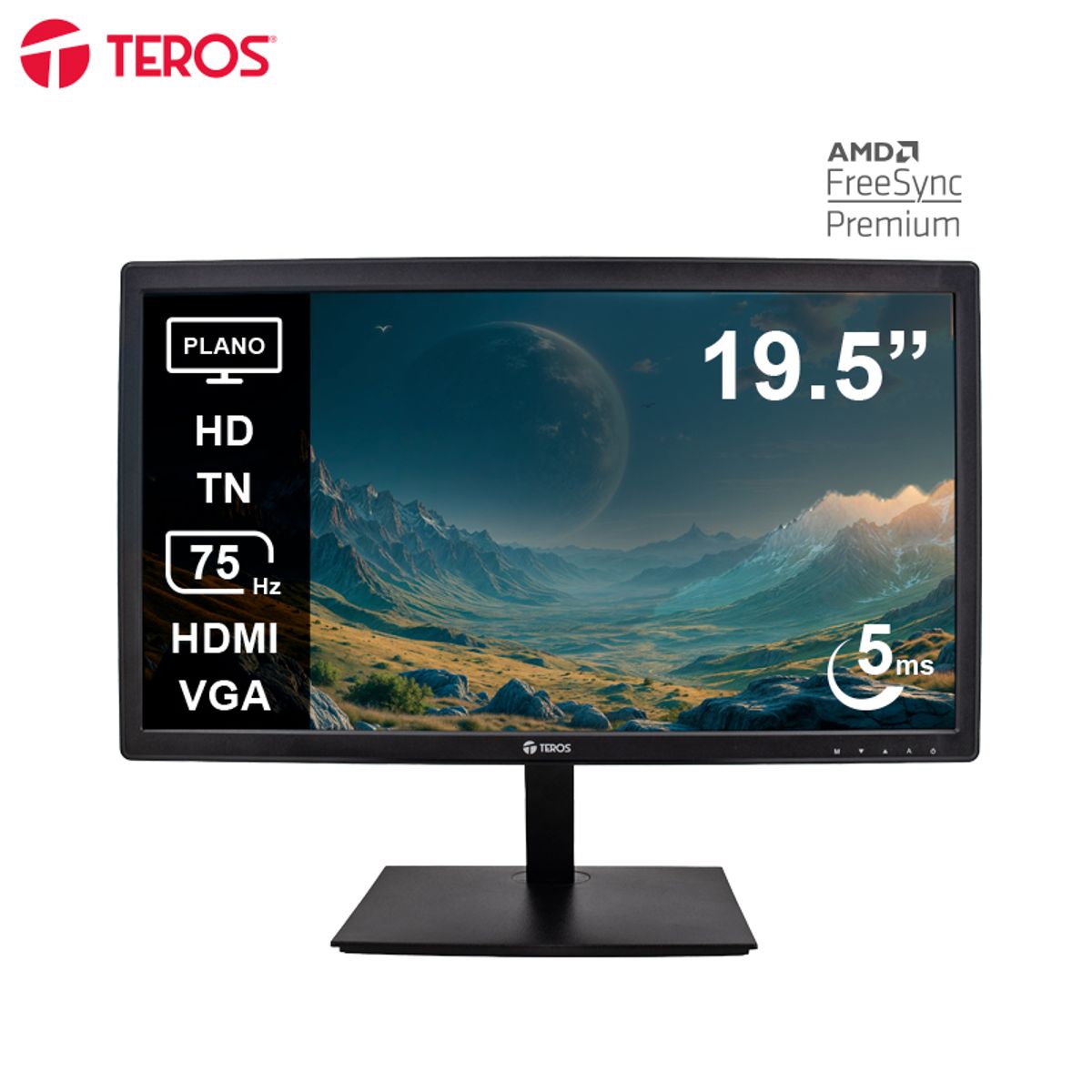TEROS - Monitor 195 Teros TE-1916S HD 75Hz HDMI VGA Parlantes