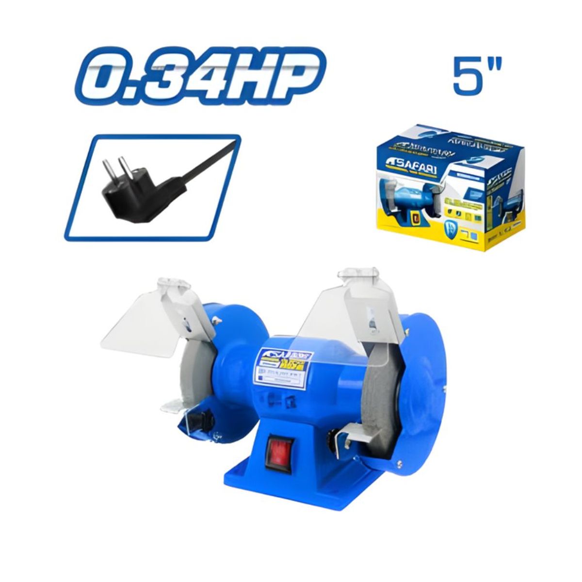 ESMERIL DE BANCO 5 Pulgadas 220V 0.34HP Safari EWBG125, marca SAFARI - Foto Principal